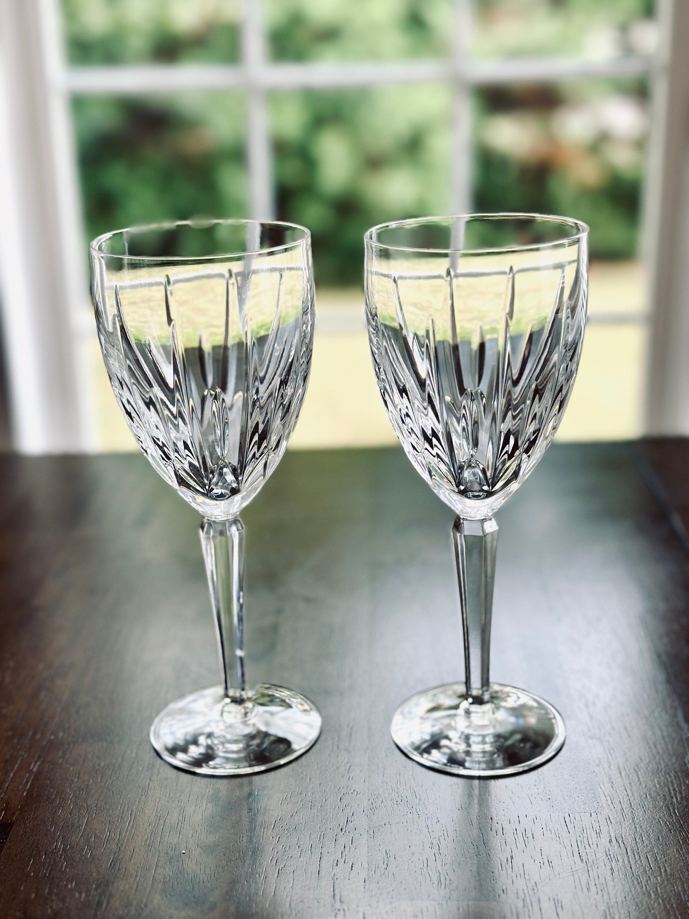 2 Lenox Crystal Clarity Water Goblets