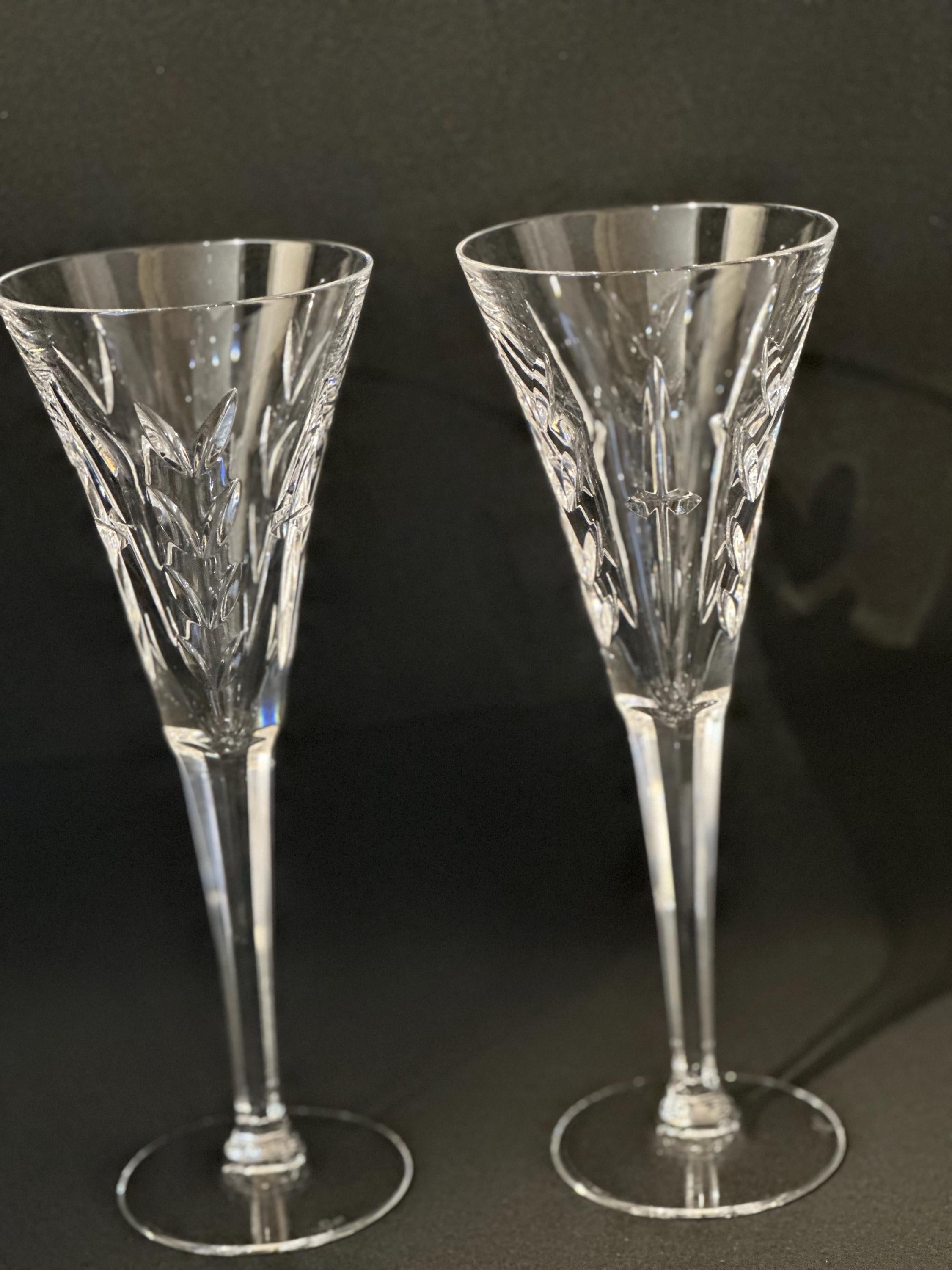 2 Waterford Crystal American Heritage Toasting Flutes