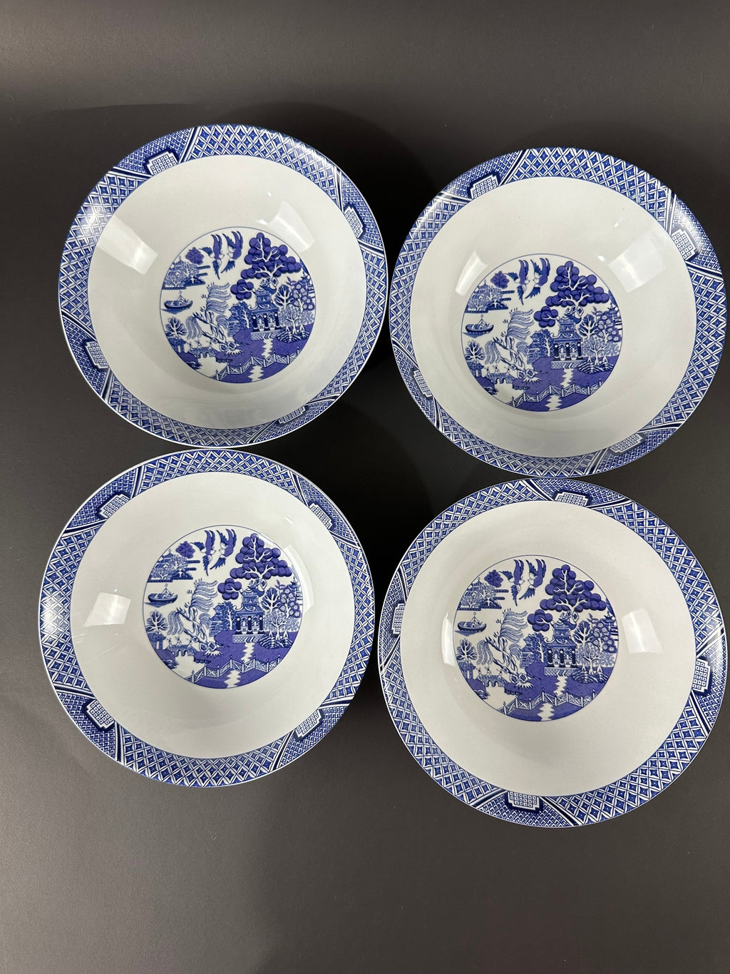 4 Cuthbertson Blue Willow Cereal Bowls