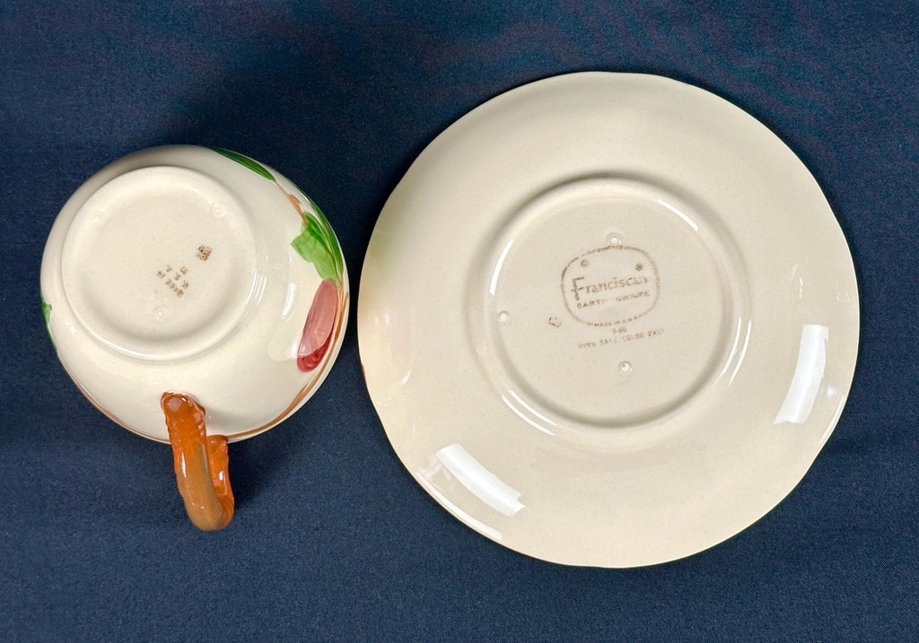 4 Franciscan Apple Teacups and Saucers USA