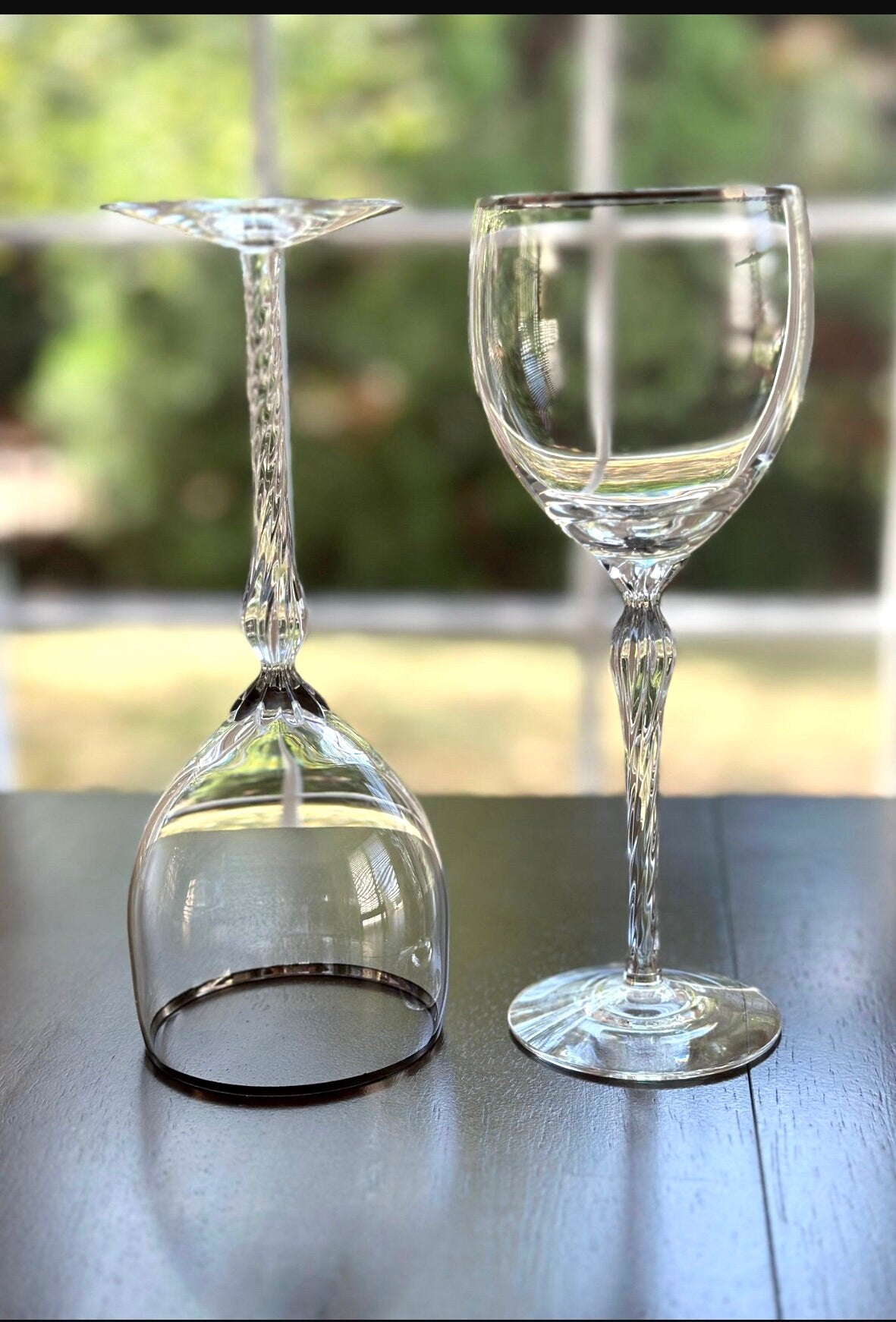 2 Lenox Madison Crystal Wine Glasses