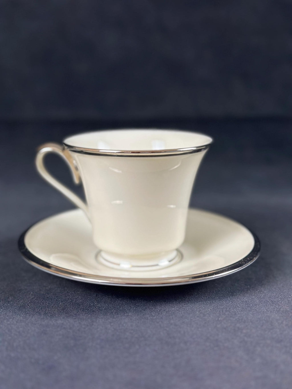 4 Lenox Solitaire Teacups and Saucers