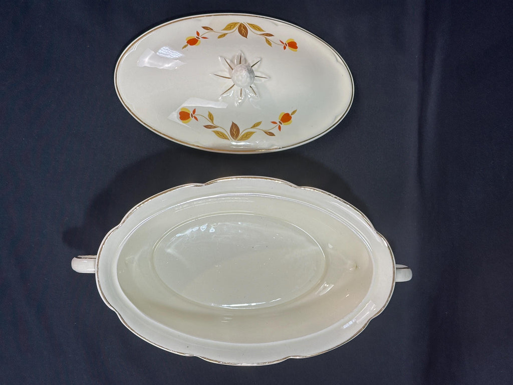 Hall Autumn Leaf Covered Oval Bowl