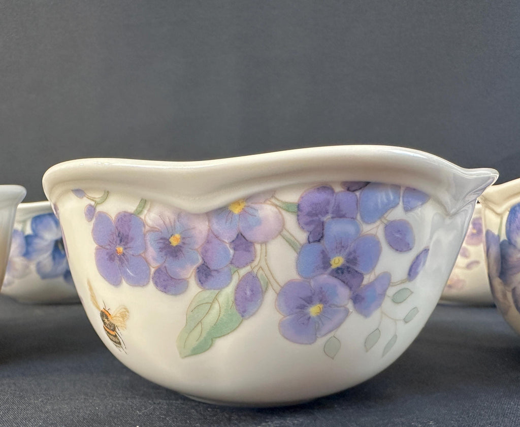 6 Butterfly Meadow Lavender Dessert Bowls