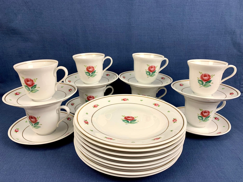 Vintage Hutschenreuther Coffee Dessert Set: Mid-Century German China