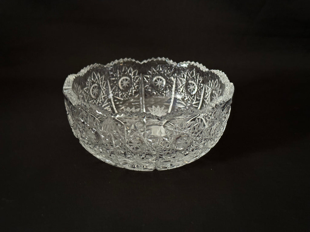 Bohemia Crystal Queens Lace Tray and Bowl