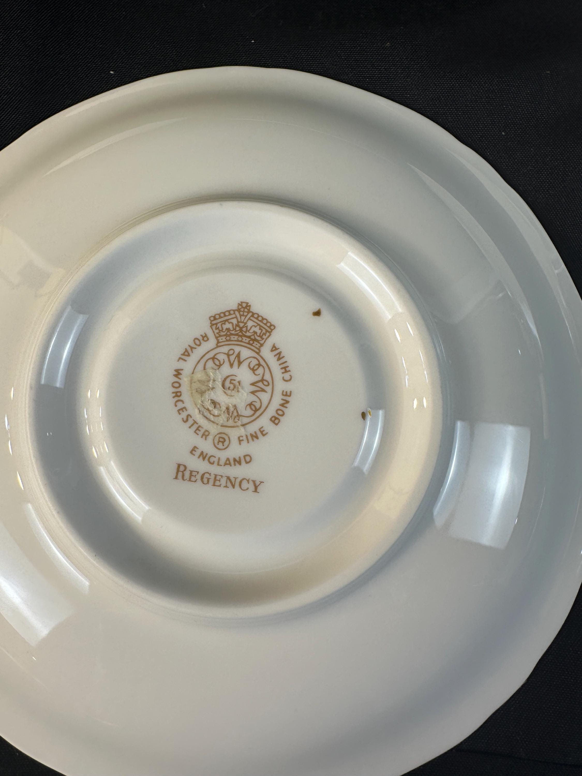 5 Royal Worcester Regency Blue Saucers