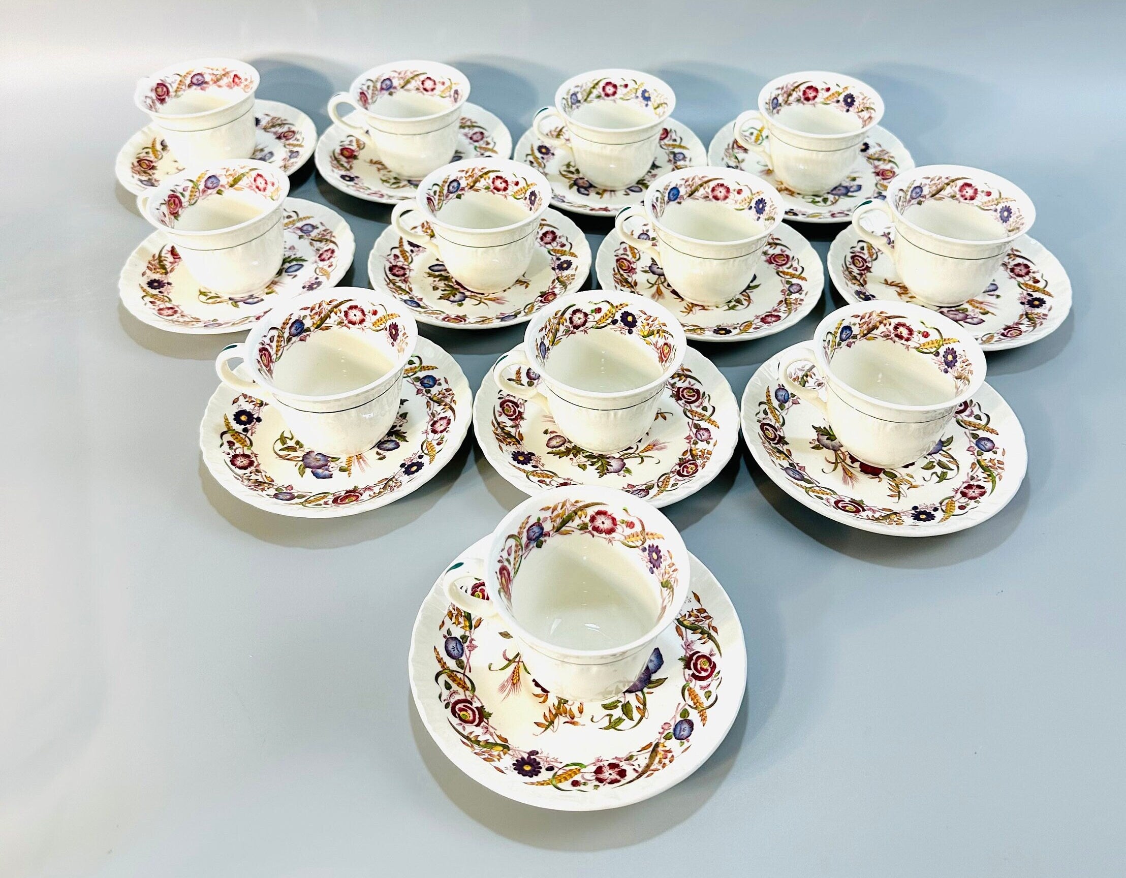 12 Wedgwood Cornflower Demitasse Cups and Saucers