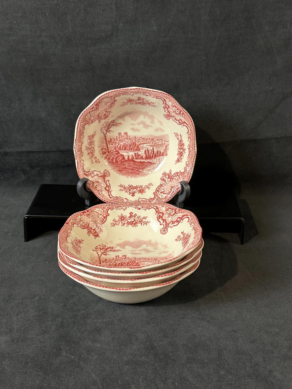5 Johnson Brothers Old British Castles Square Cereal Bowls