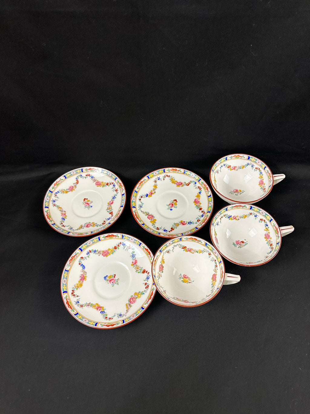 3 Minton Rose Tea Cups and Saucers