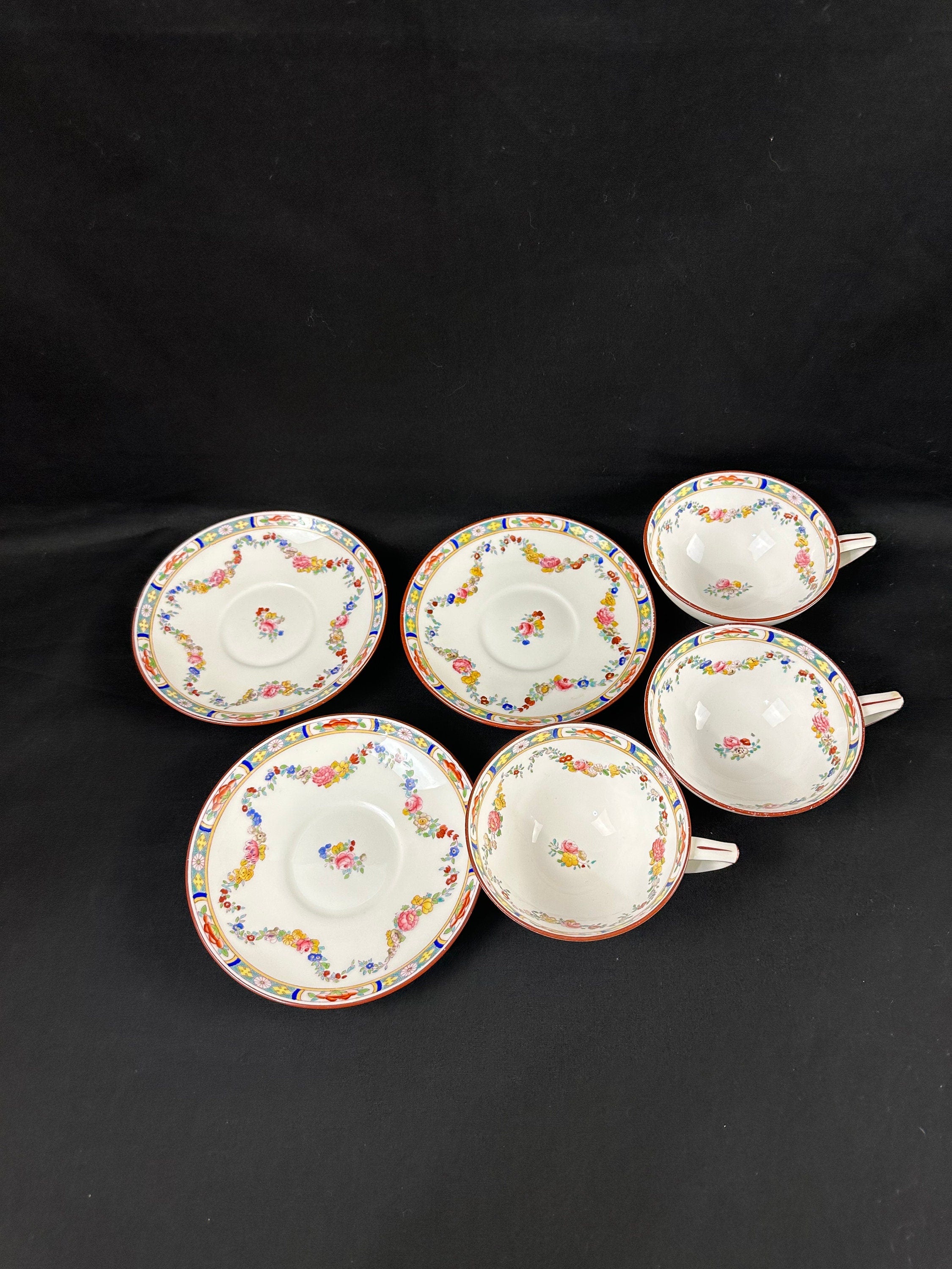 3 Minton Rose Tea Cups and Saucers