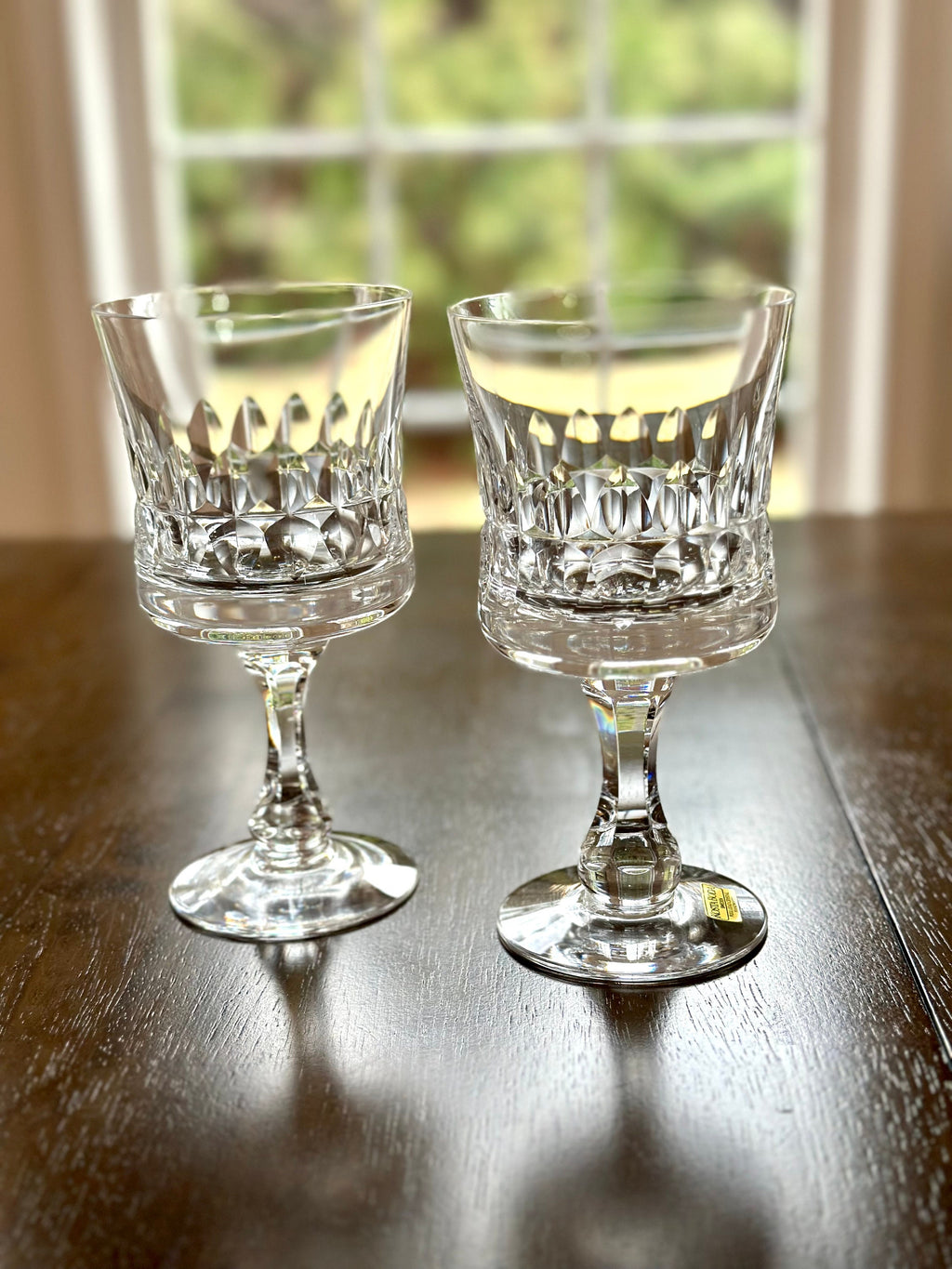 2 Kosta Boda Prince White Wine Glasses