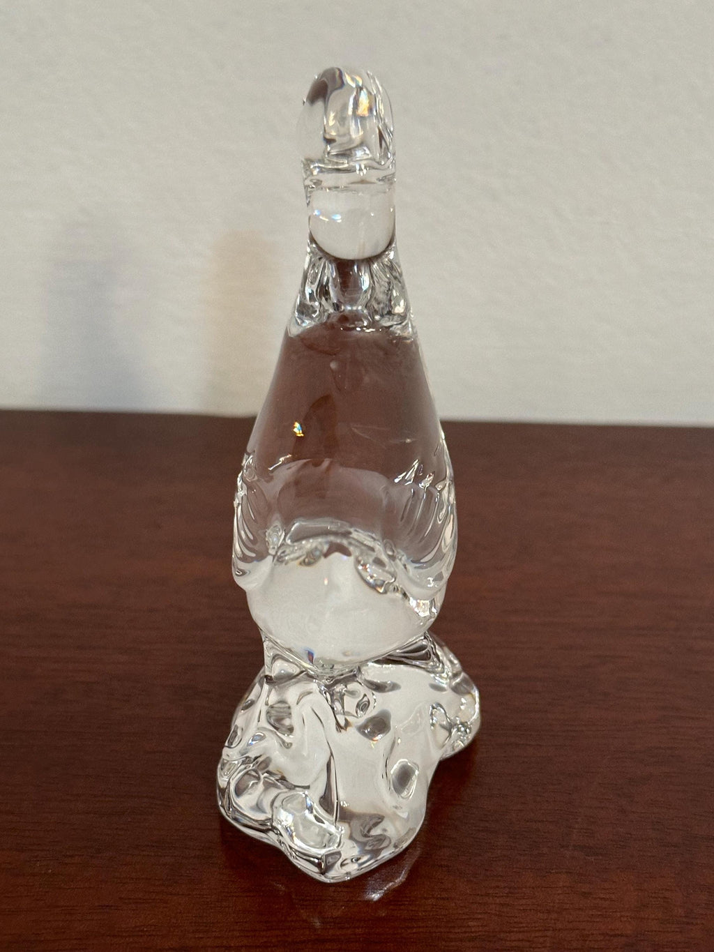 A Tall Waterford Crystal Duck Paperweight