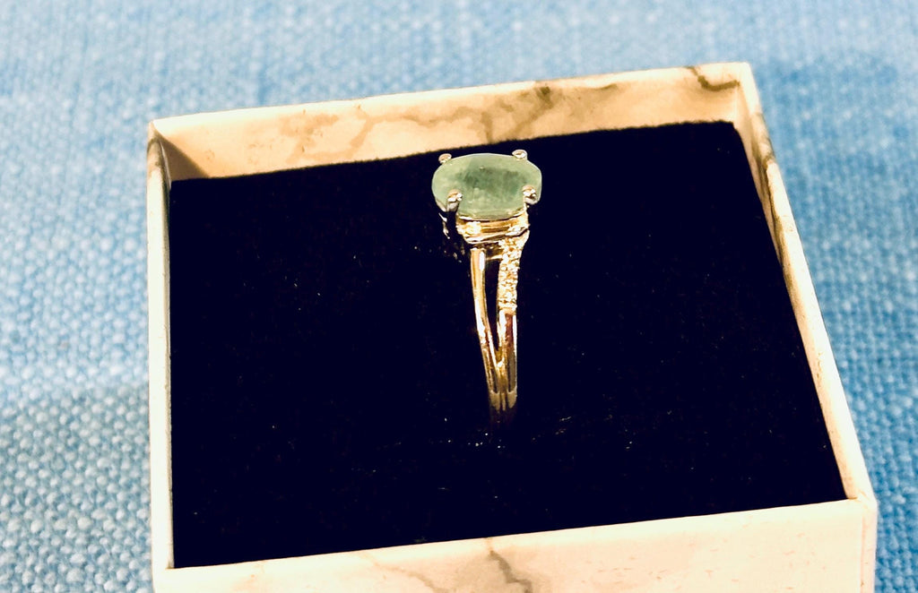 Sterling Silver and Jadite Ring size 9