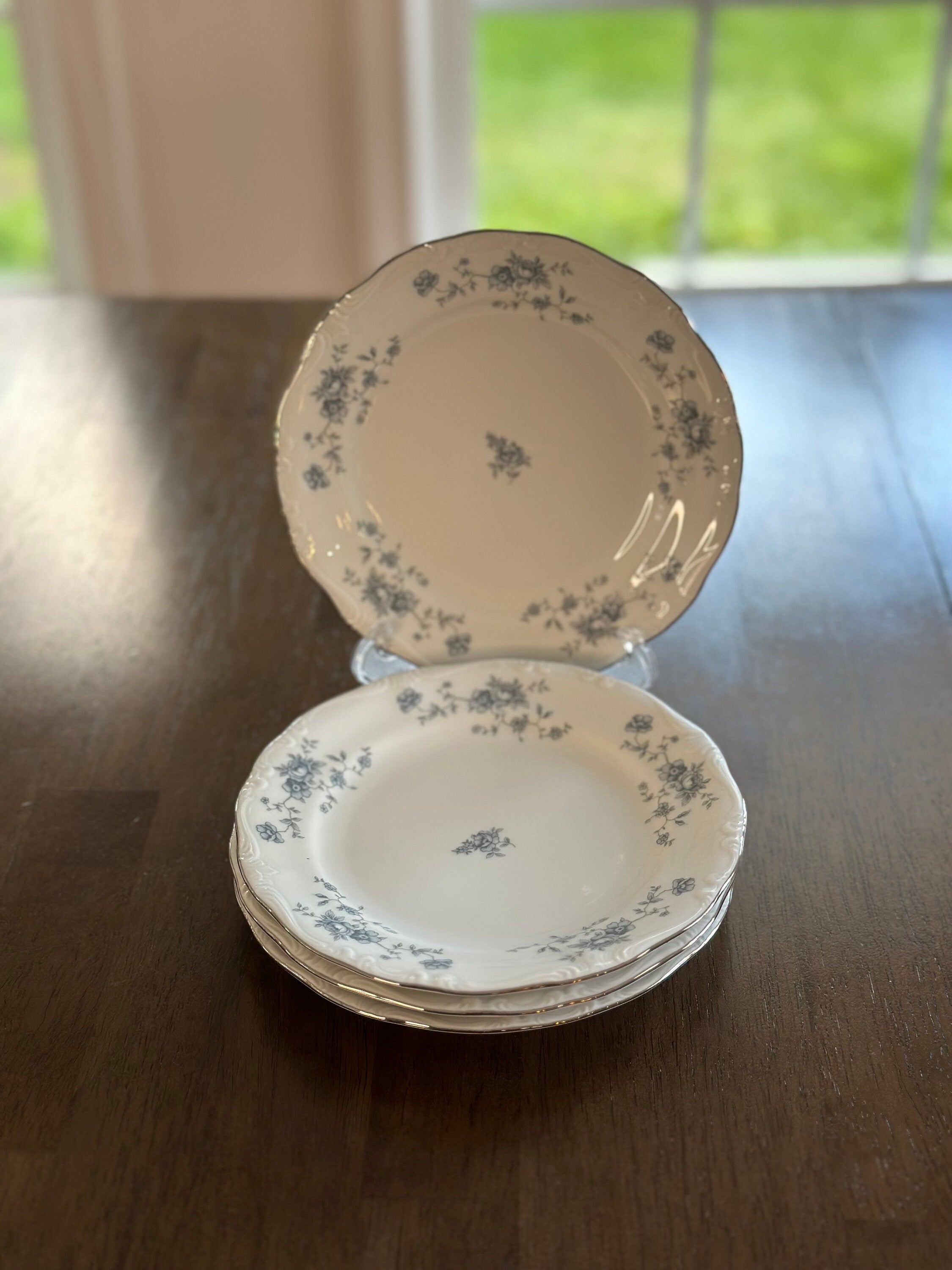 4 Johann Haviland Blue Garland Bread Plates