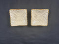 2 Lenox Ivory and Gold Sculpted Trinket Dishes