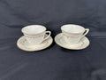 2 Royal Worcester Gold Chantilly Teacups and Saucers
