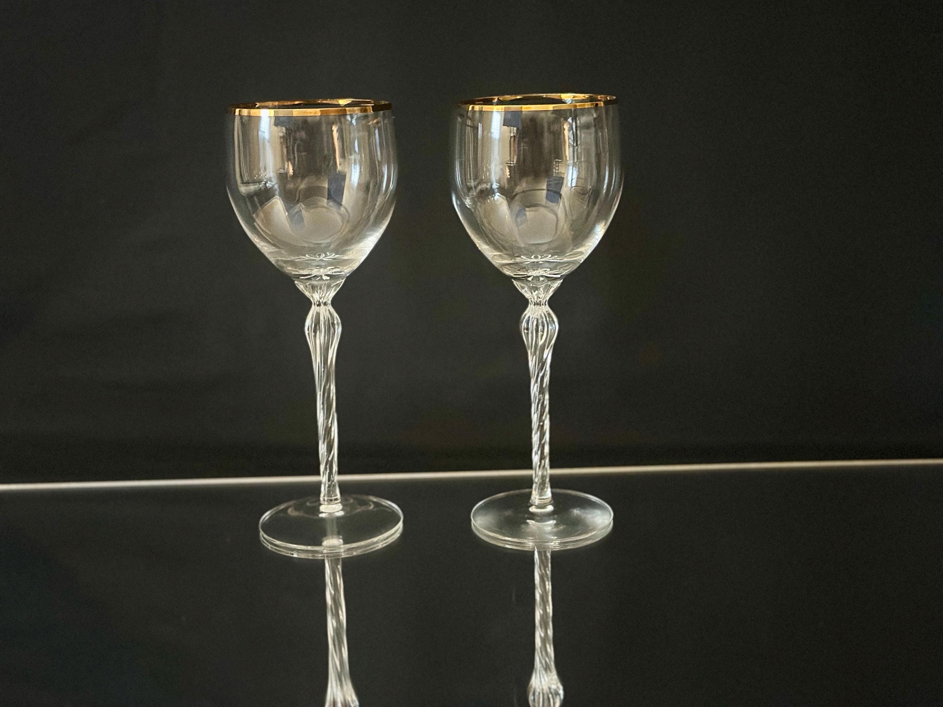 2 Lenox Monroe Gold Wine Glasses