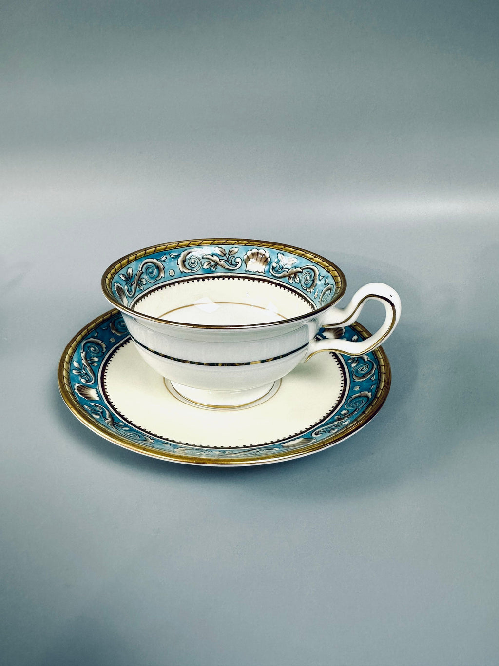 Wedgwood Runnymede Turquoise Teacup and Saucer