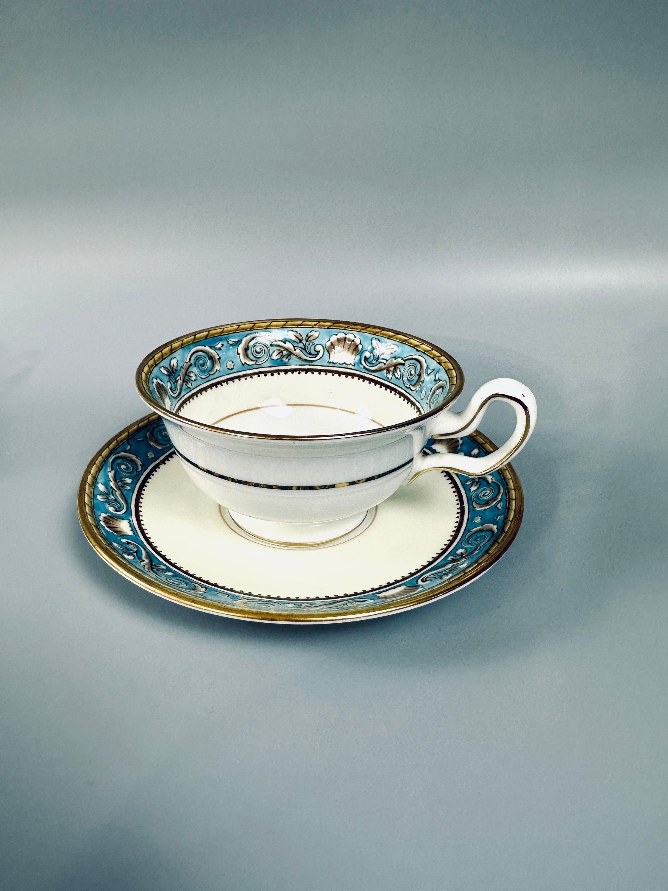 Wedgwood Runnymede Turquoise Teacup and Saucer