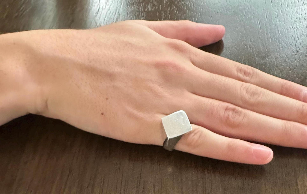 Large Sterling Silver Diamond Shaped Ring