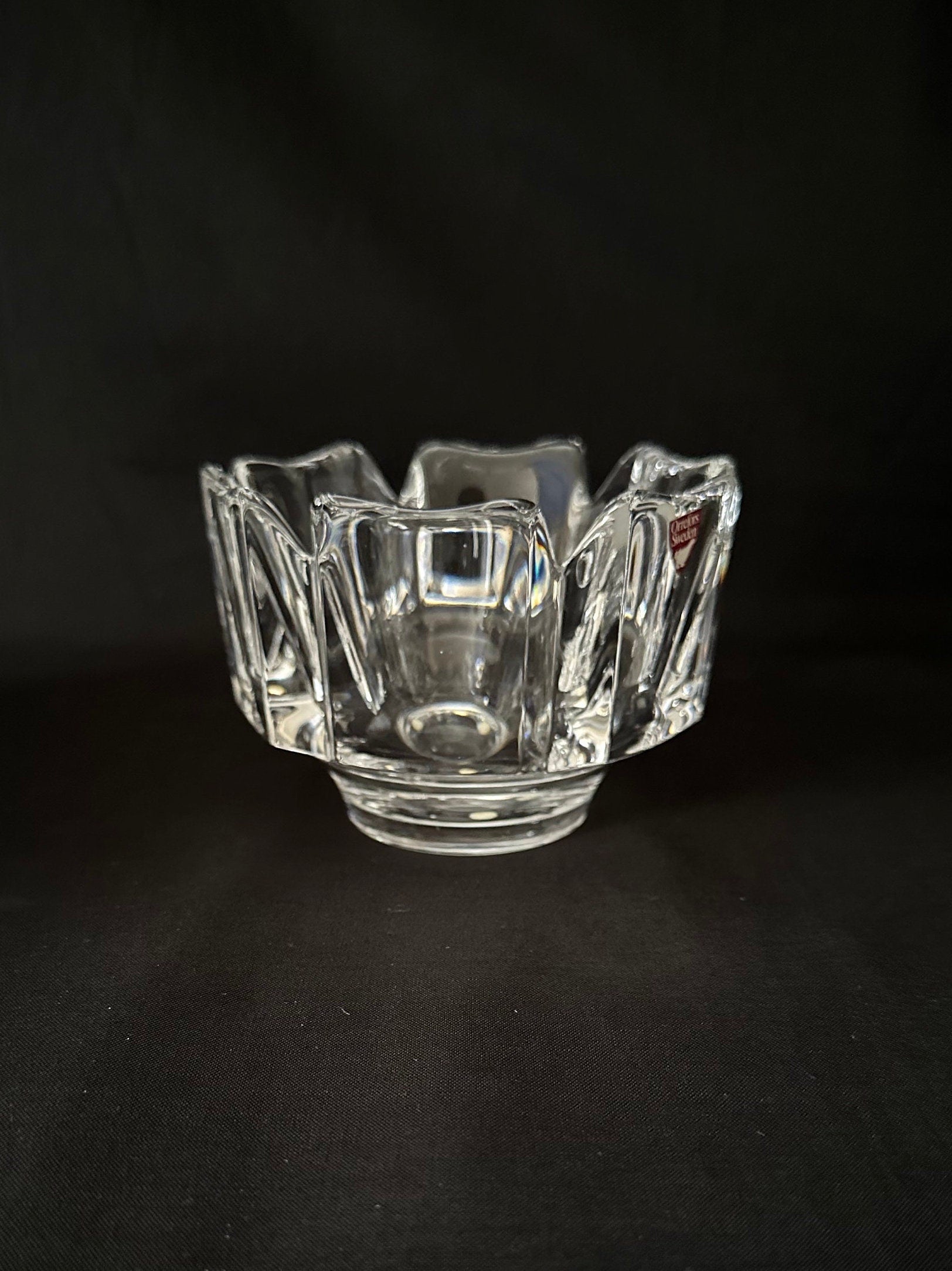 Orrefors Corona Crystal Bowl by Lars Hellsten