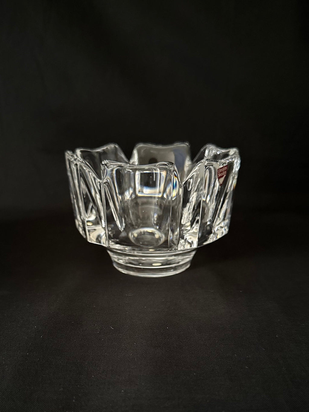 Orrefors Corona Crystal Bowl by Lars Hellsten