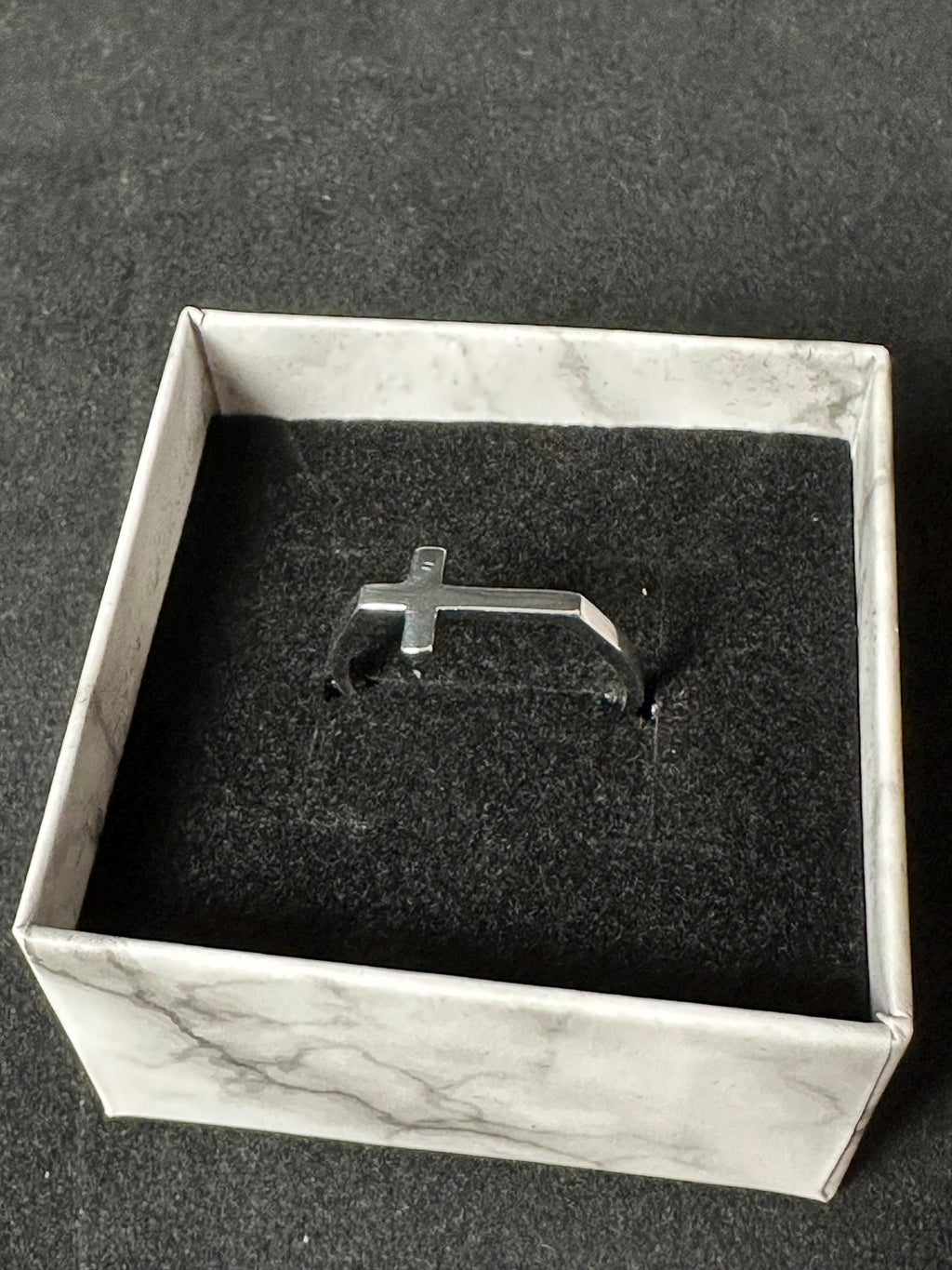 Delicate Crucifix Sterling Silver Ring