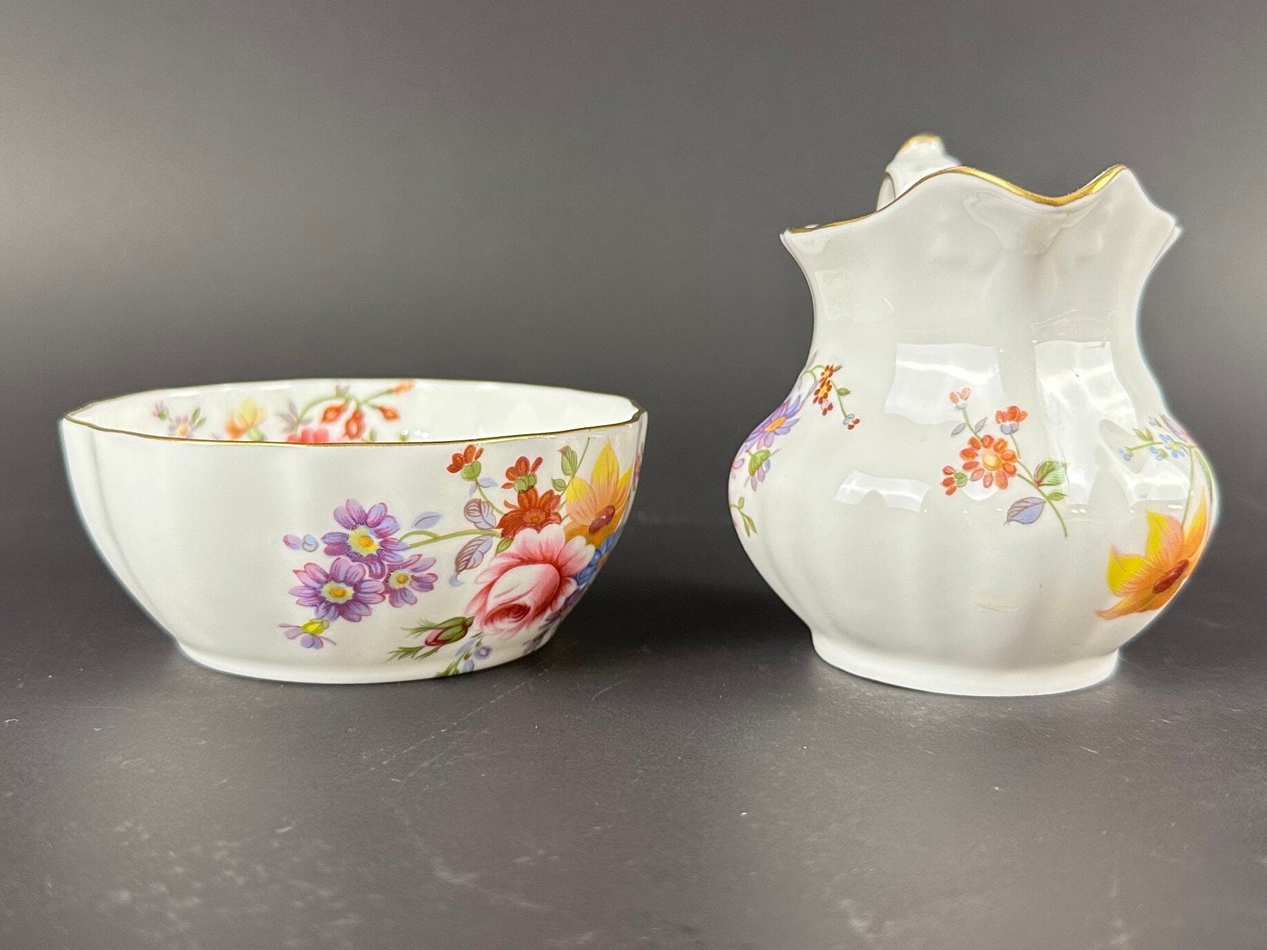 Royal Crown Derby Derby Posies Creamer and Open Sugar Bowl