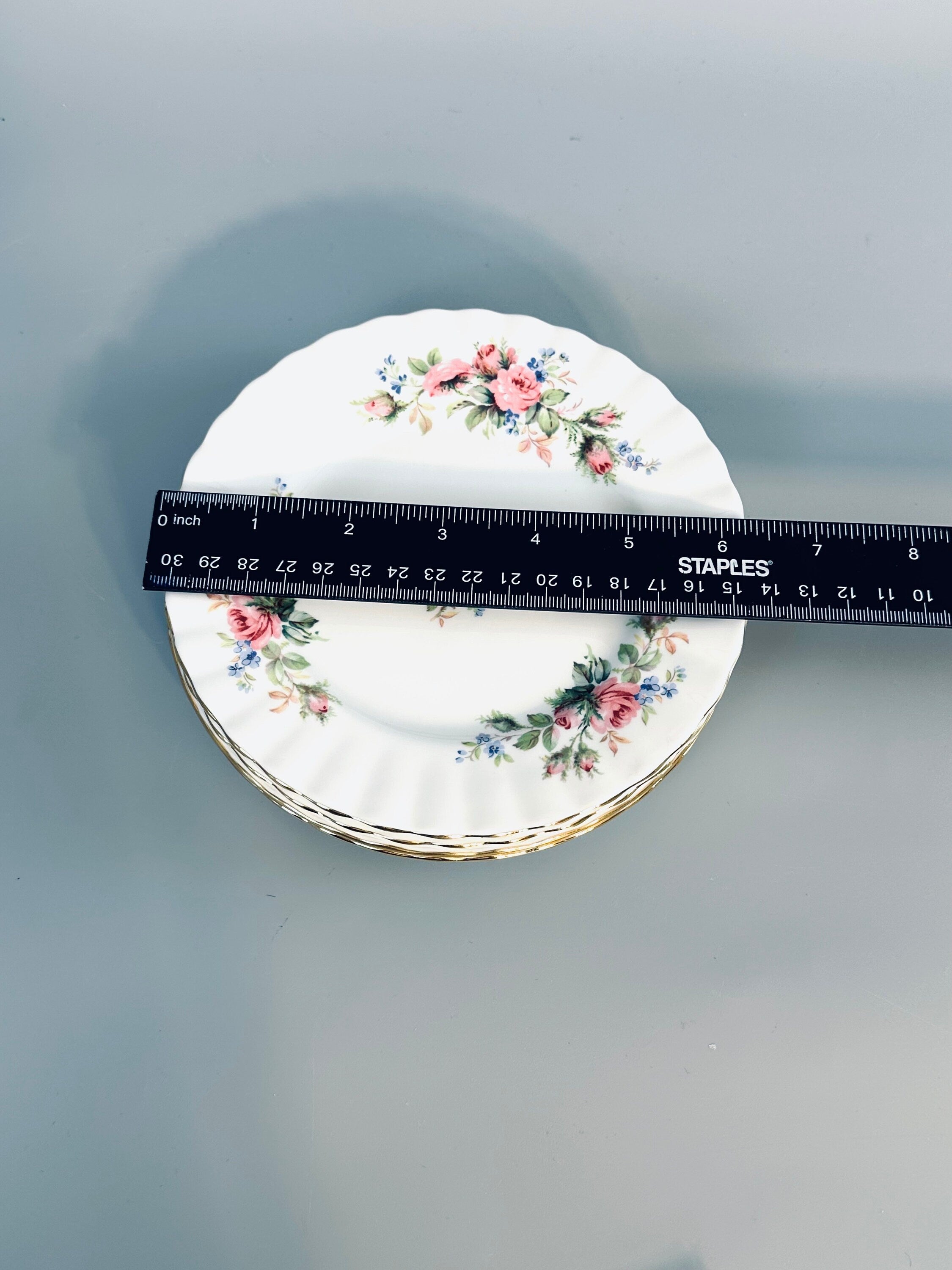 4 Royal Albert Moss Rose Bread Plates