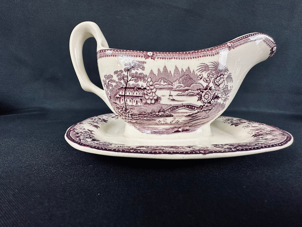 Tonquin Transferware Gravy Boat by Royal Staffordshire