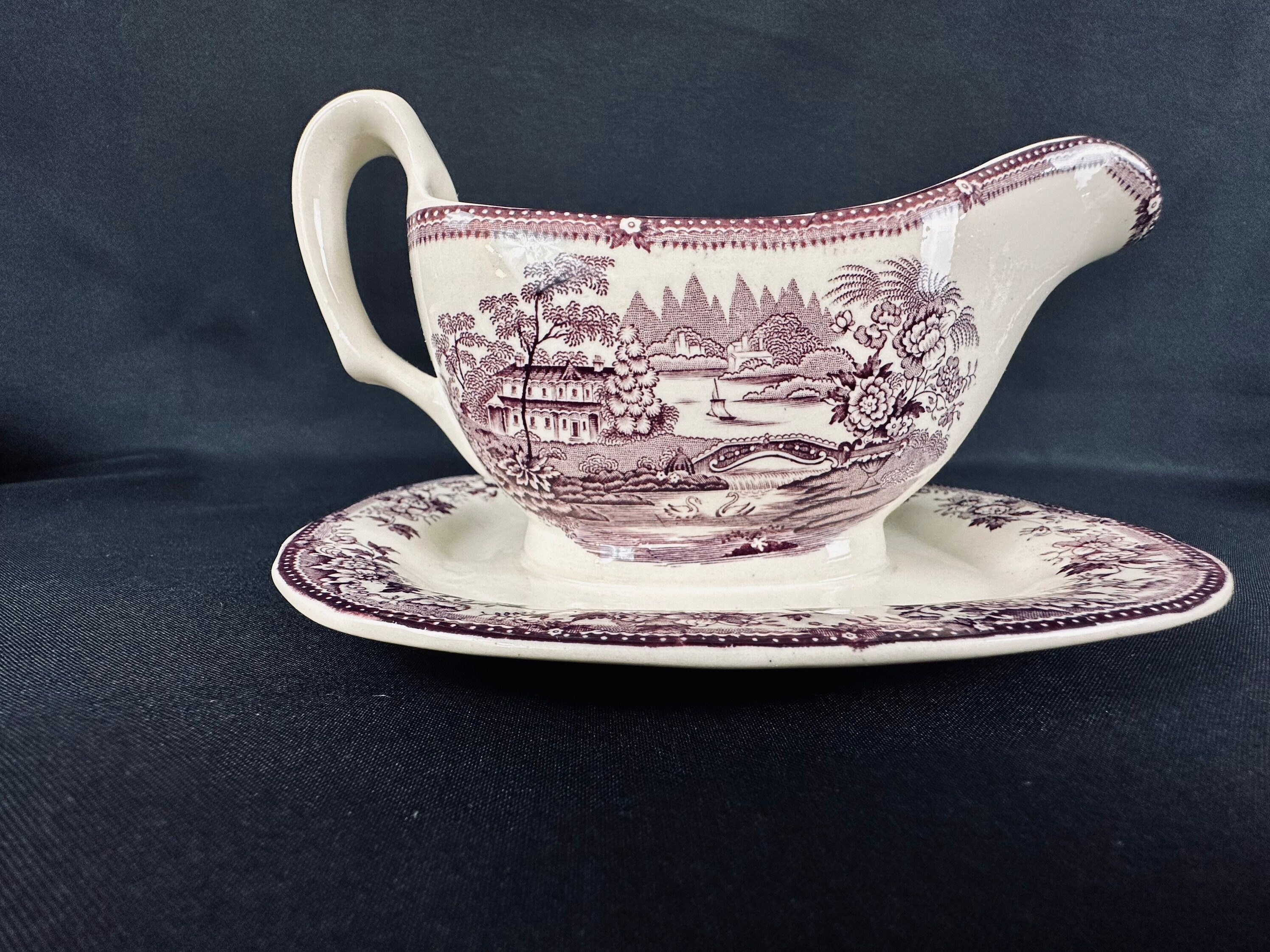 Tonquin Transferware Gravy Boat by Royal Staffordshire