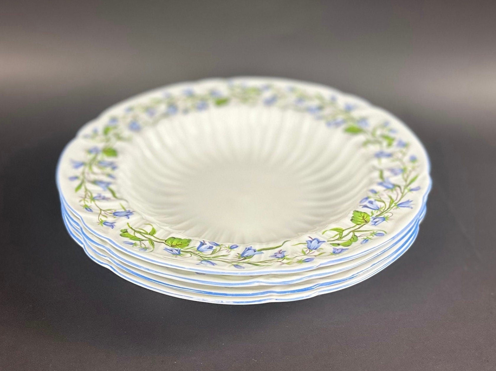 4 Shelley Harebell Large Soup Bowls