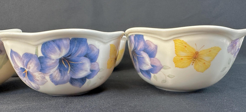 6 Butterfly Meadow Lavender Dessert Bowls