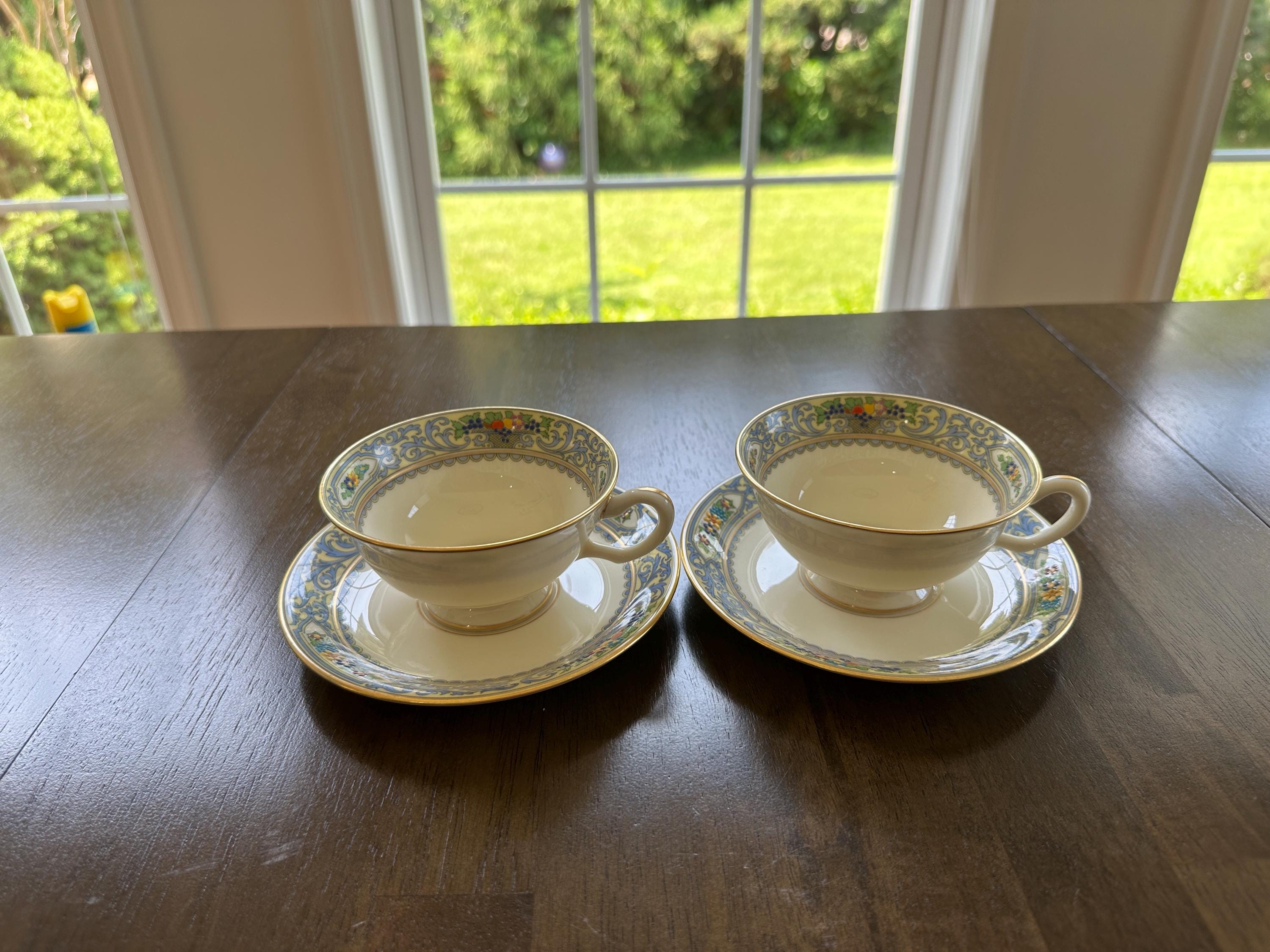 2 Lenox The Autumn Teacups and Saucers