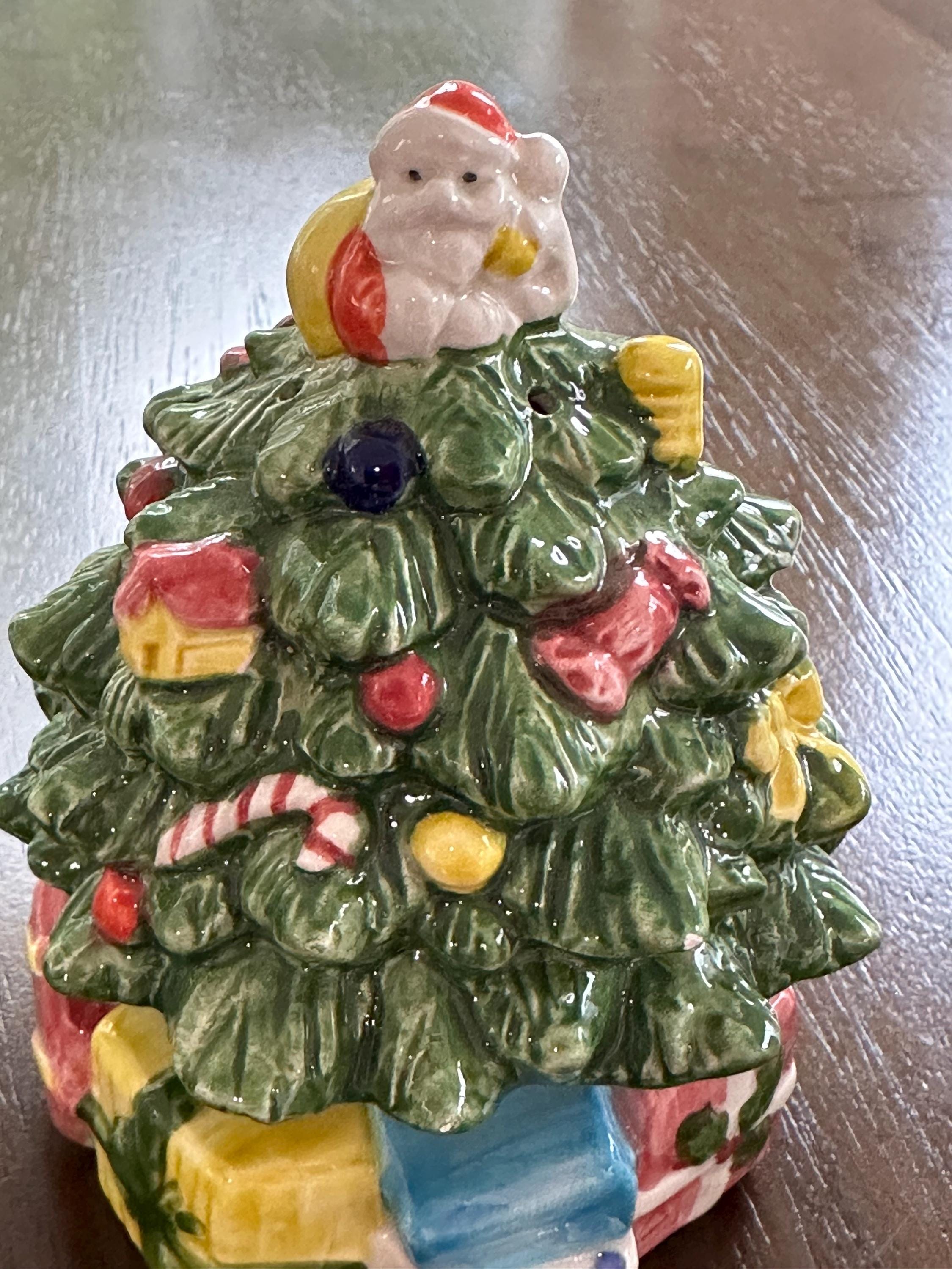 Spode Christmas Tree Stacking Salt and Pepper Shakers