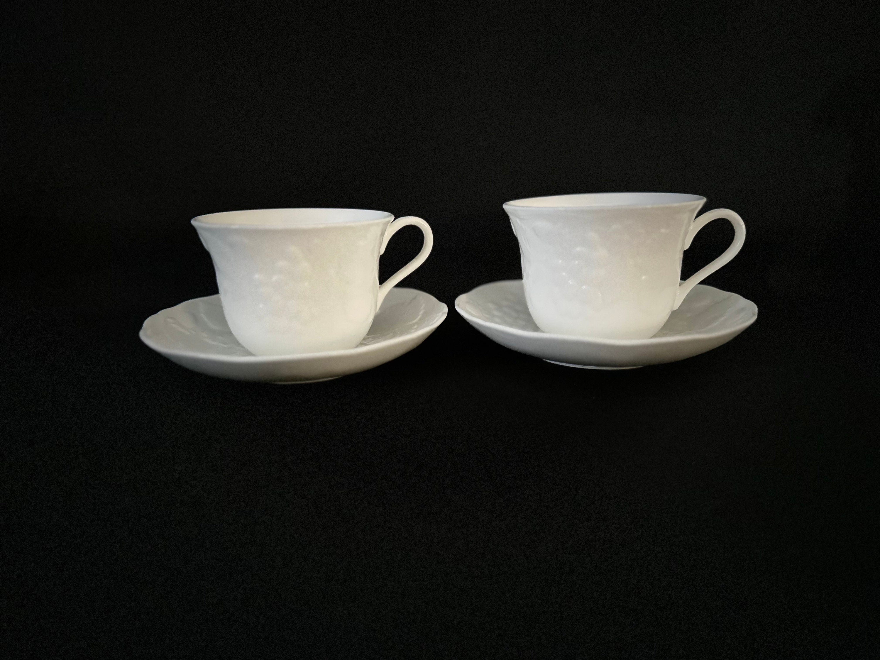 2 Wedgwood Strawberry and Vine Teacups and Saucers