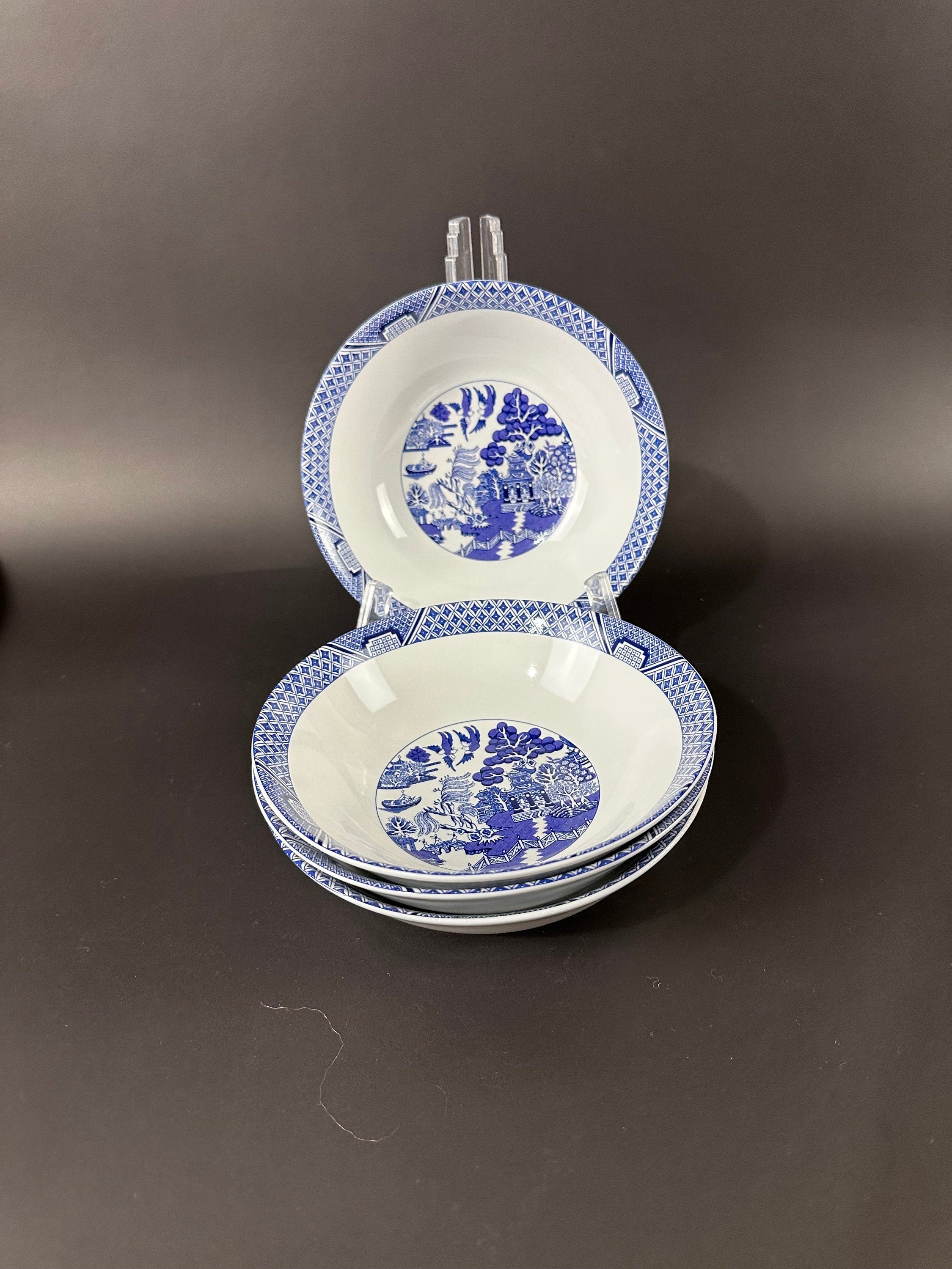 4 Cuthbertson Blue Willow Cereal Bowls