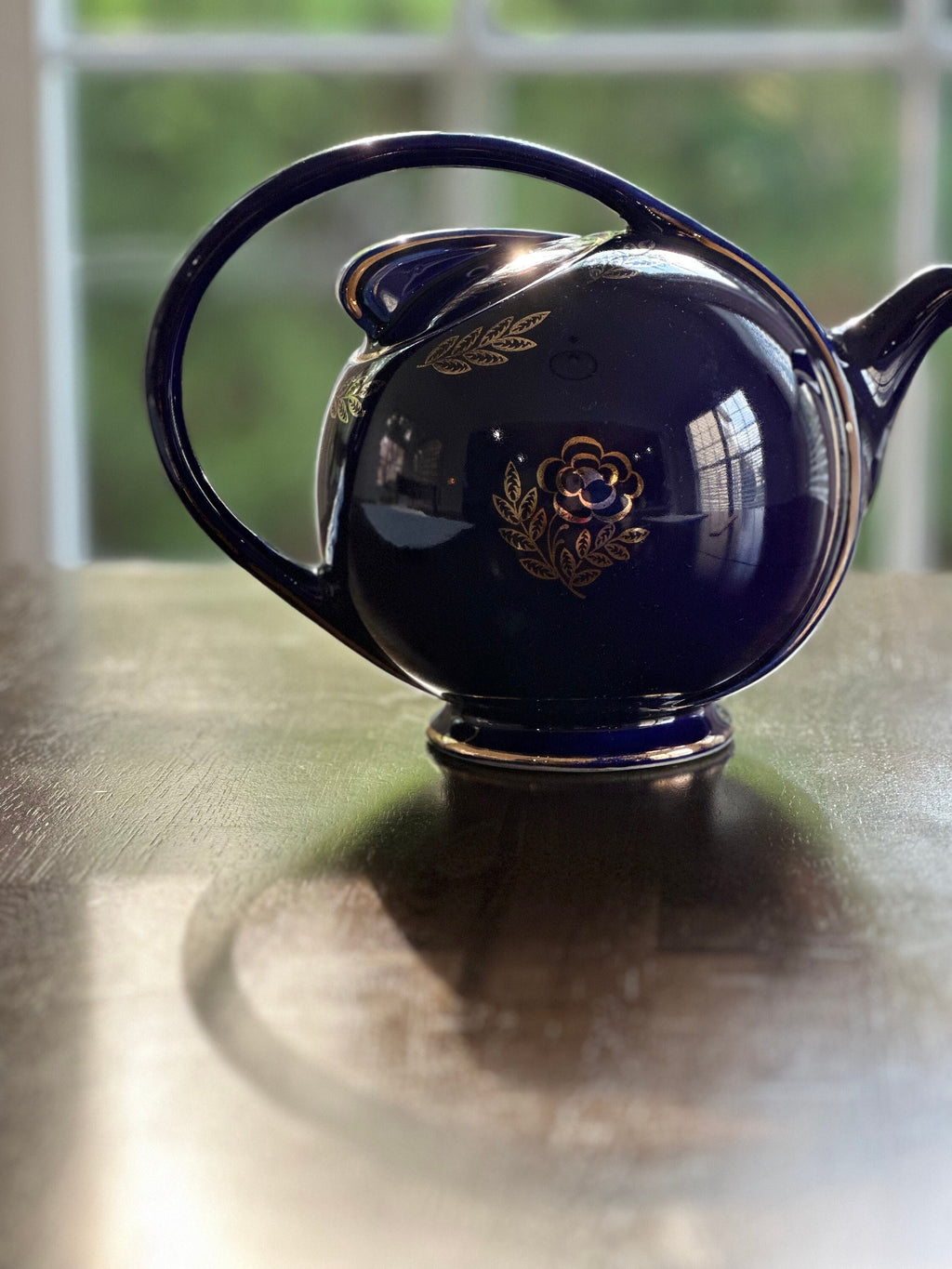 Vintage Hall Cobalt Blue Airflow Teapot