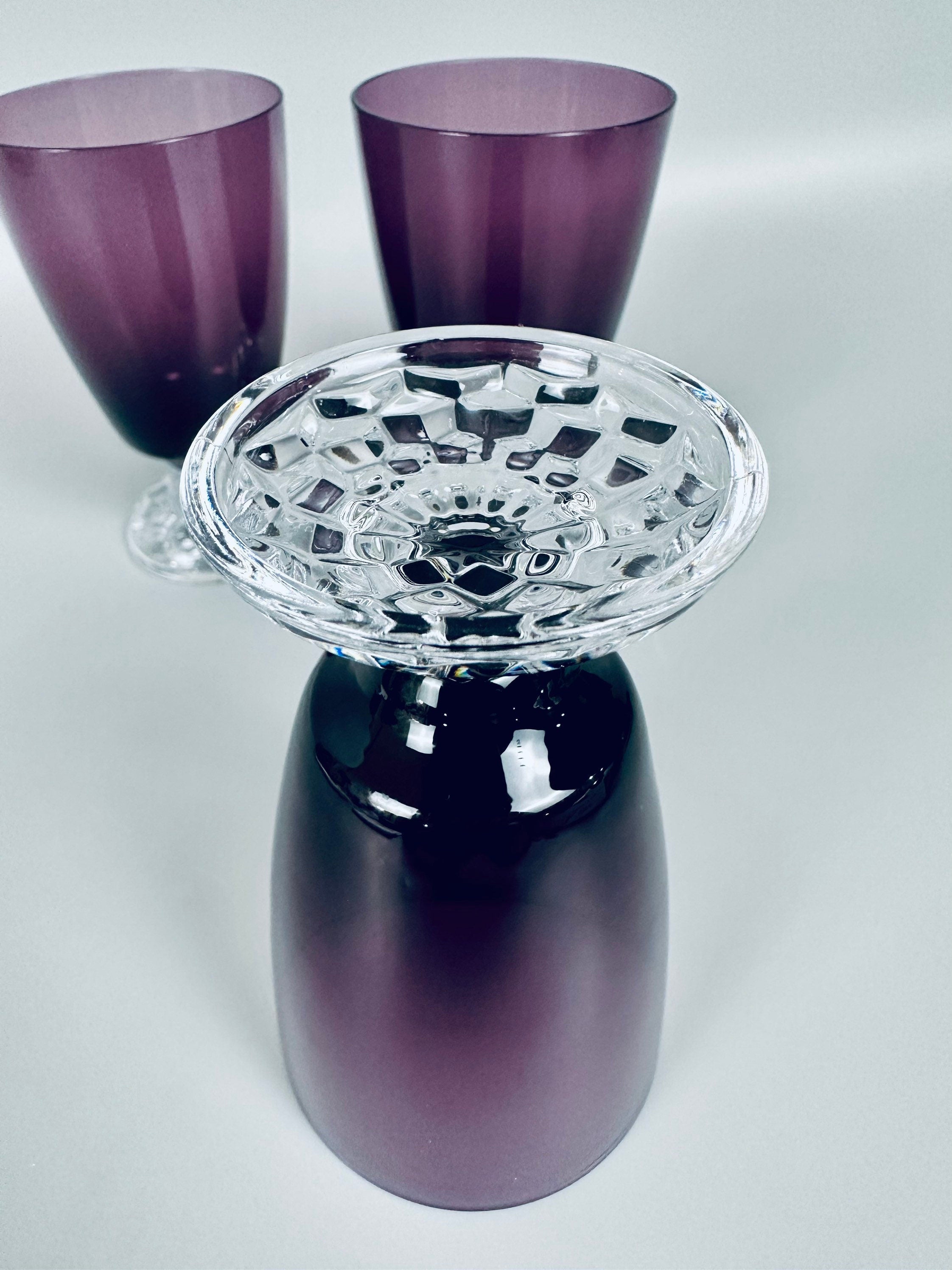 3 Fostoria American Lady Amethyst Juice Glasses