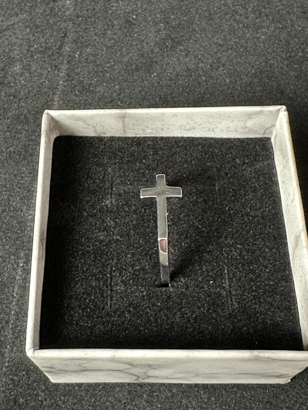 Delicate Crucifix Sterling Silver Ring
