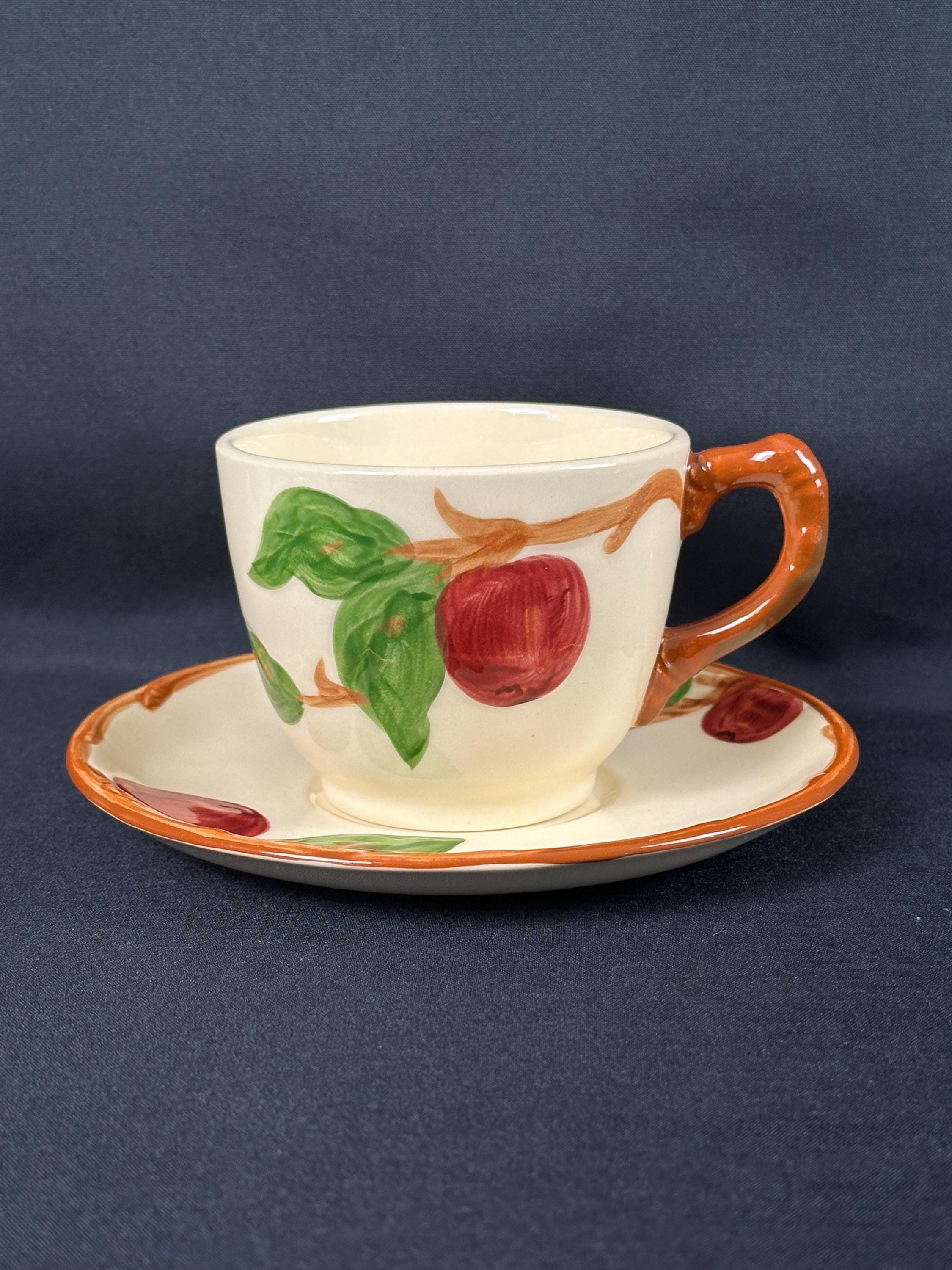 4 Franciscan Apple Teacups and Saucers USA