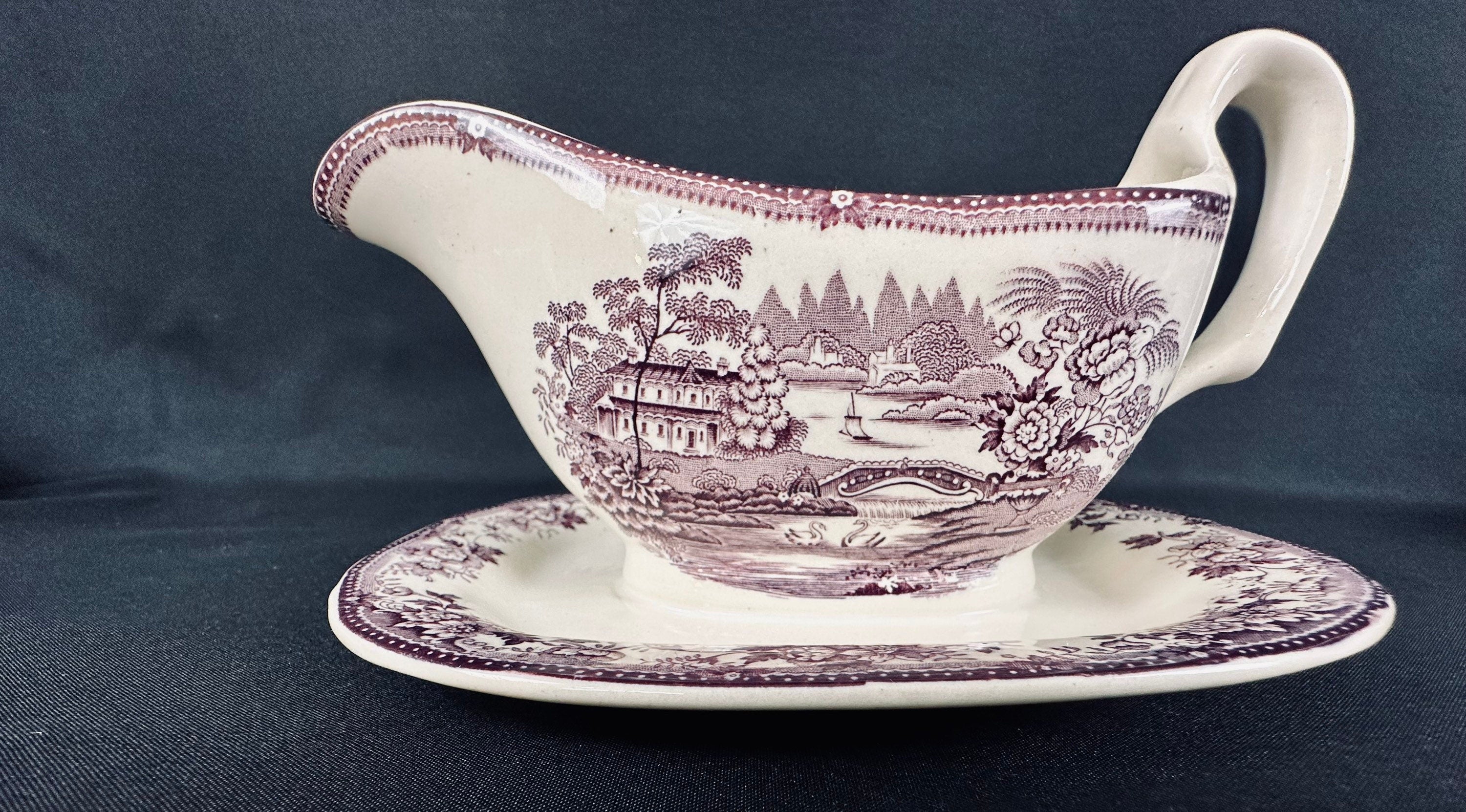 Tonquin Transferware Gravy Boat by Royal Staffordshire