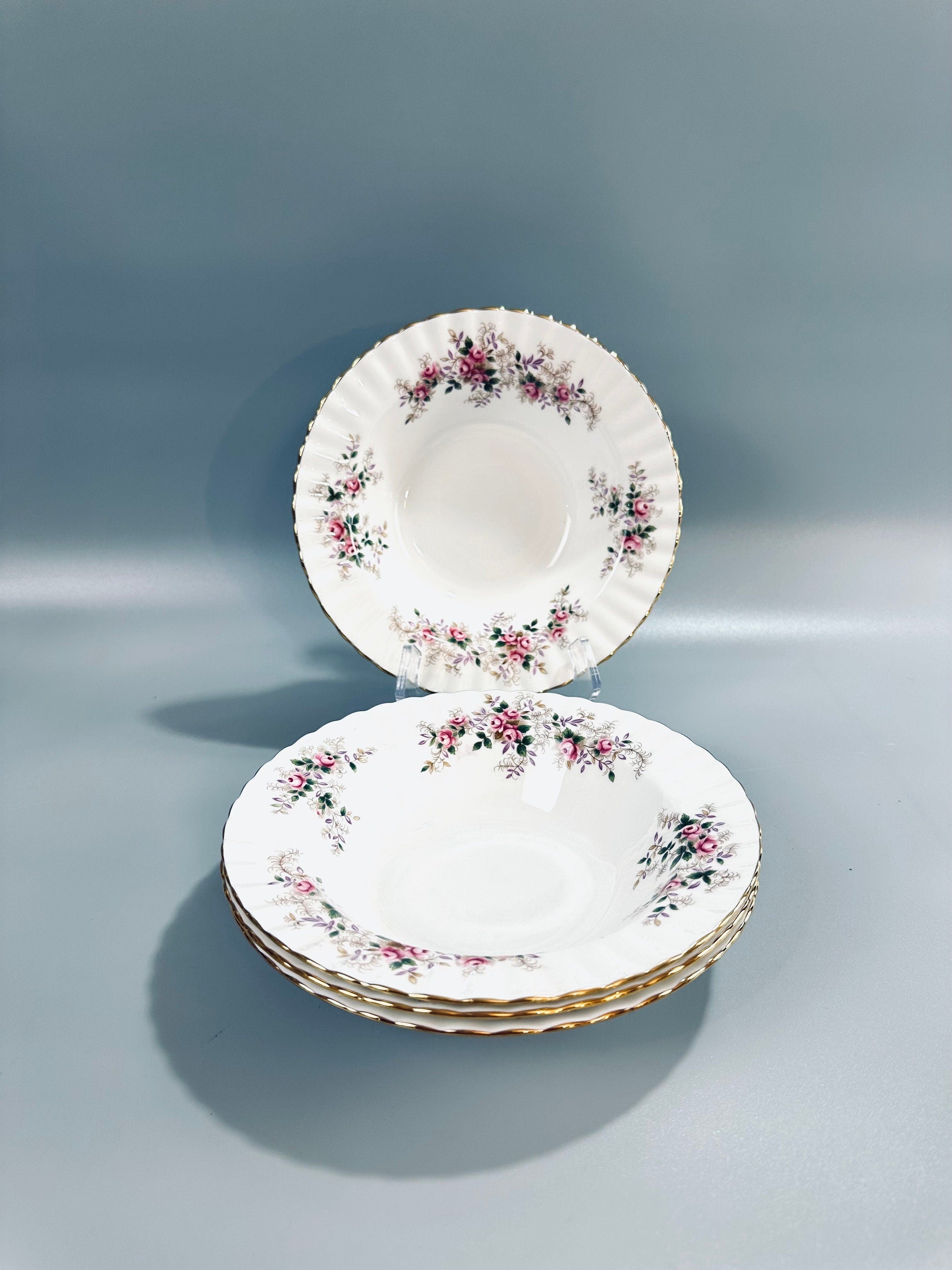 4 Royal Albert Lavender Rose Soup Bowls