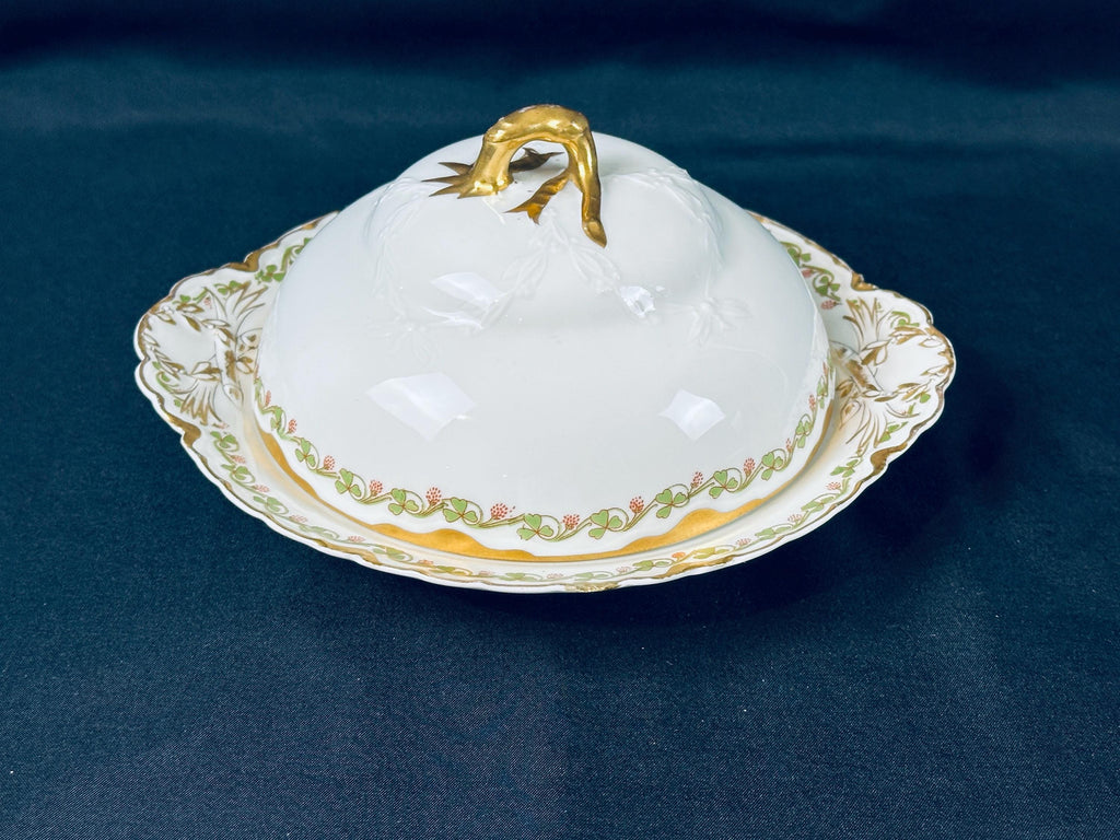 Haviland Clover Leaf Covered Butter Dish
