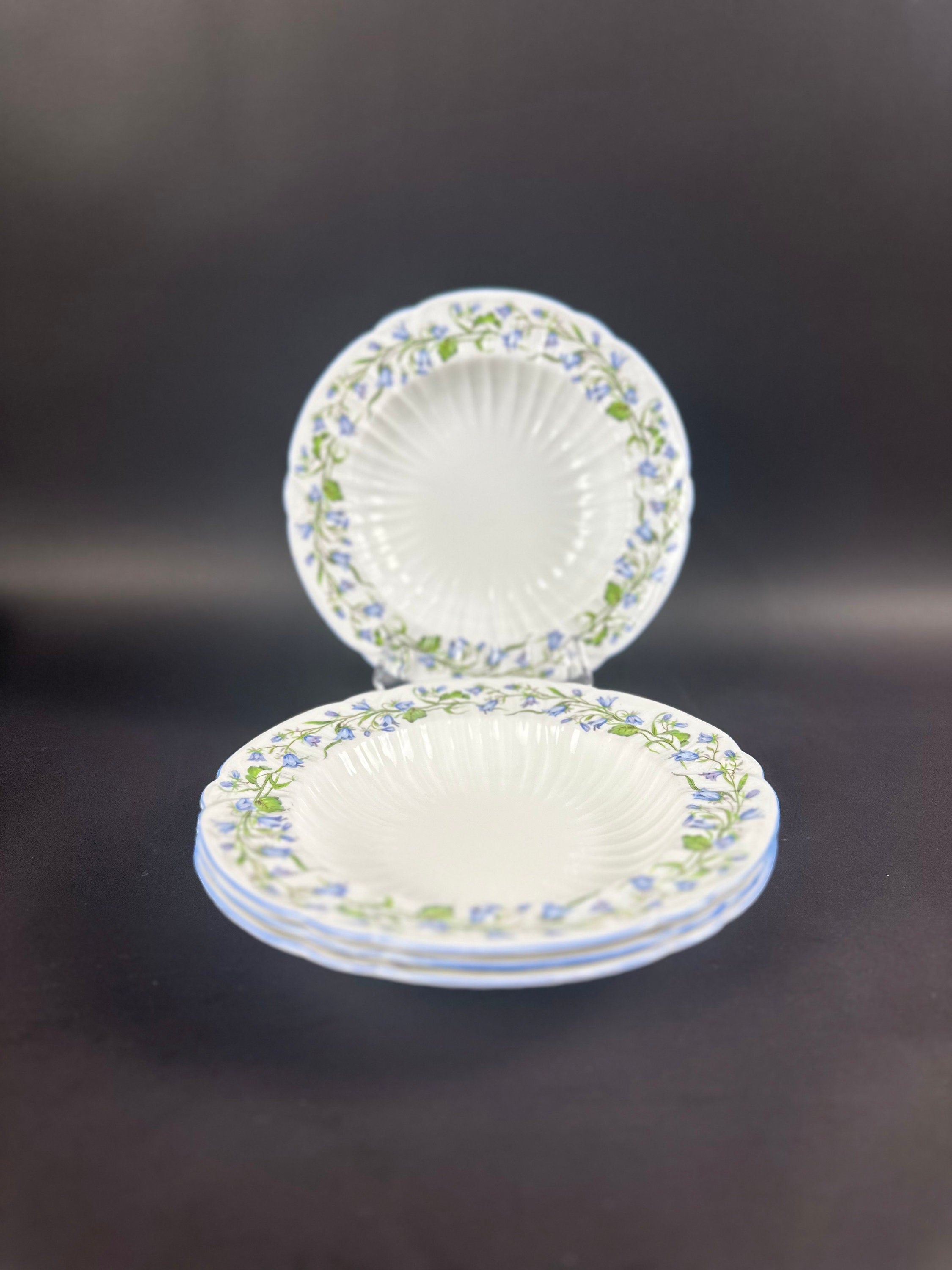4 Shelley Harebell Large Soup Bowls