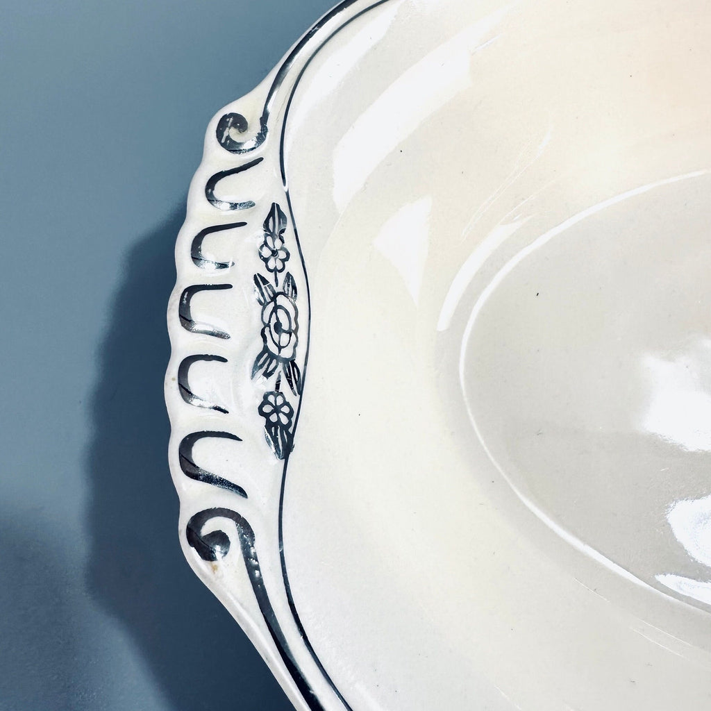 Homer Laughlin Silver Rose Patrician Serving Bowl