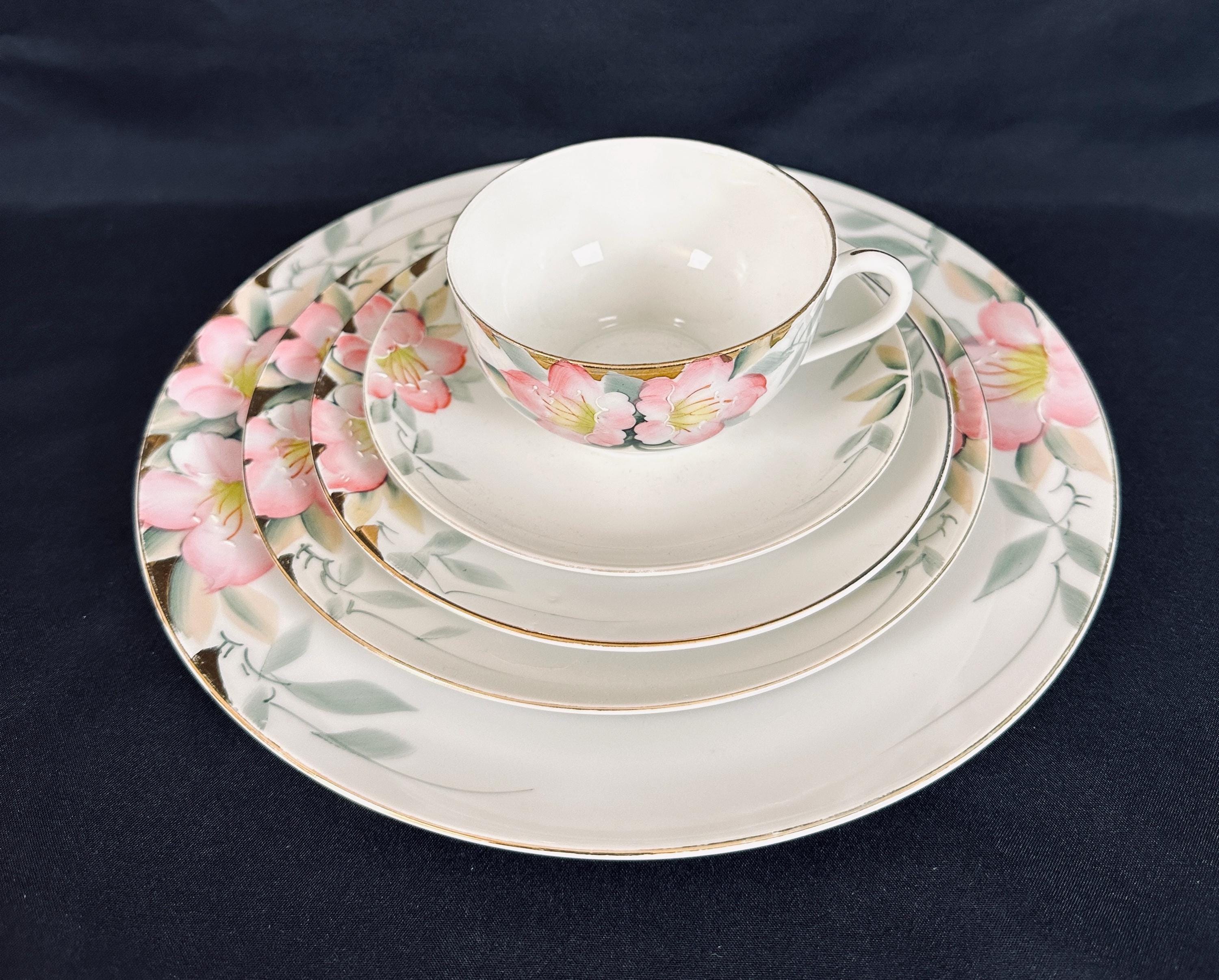 Noritake Azalea Antique Service for 8 Hand Painted Dinnerware Set