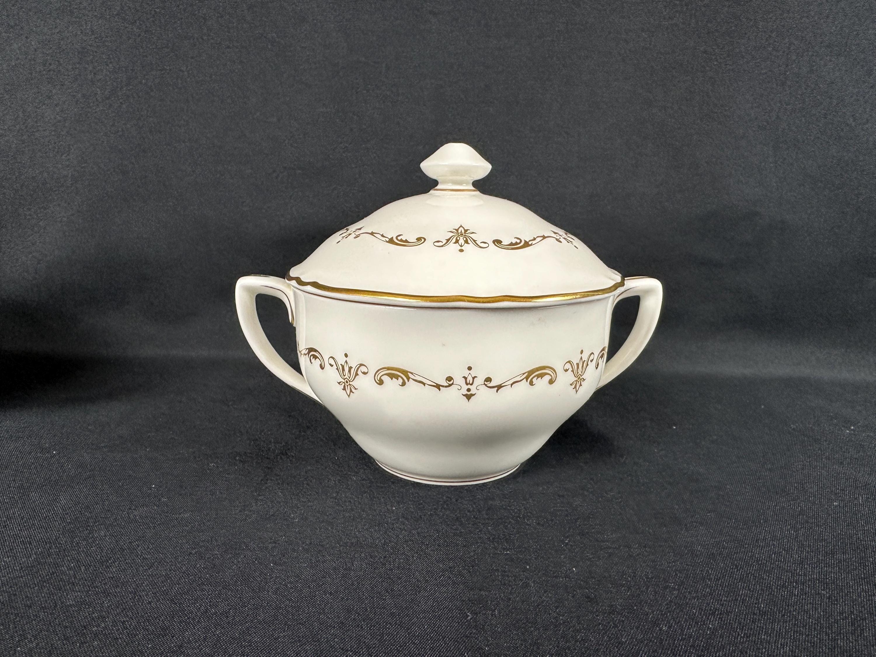 Royal Worcester Gold Chantilly Creamer and Sugar Bowl
