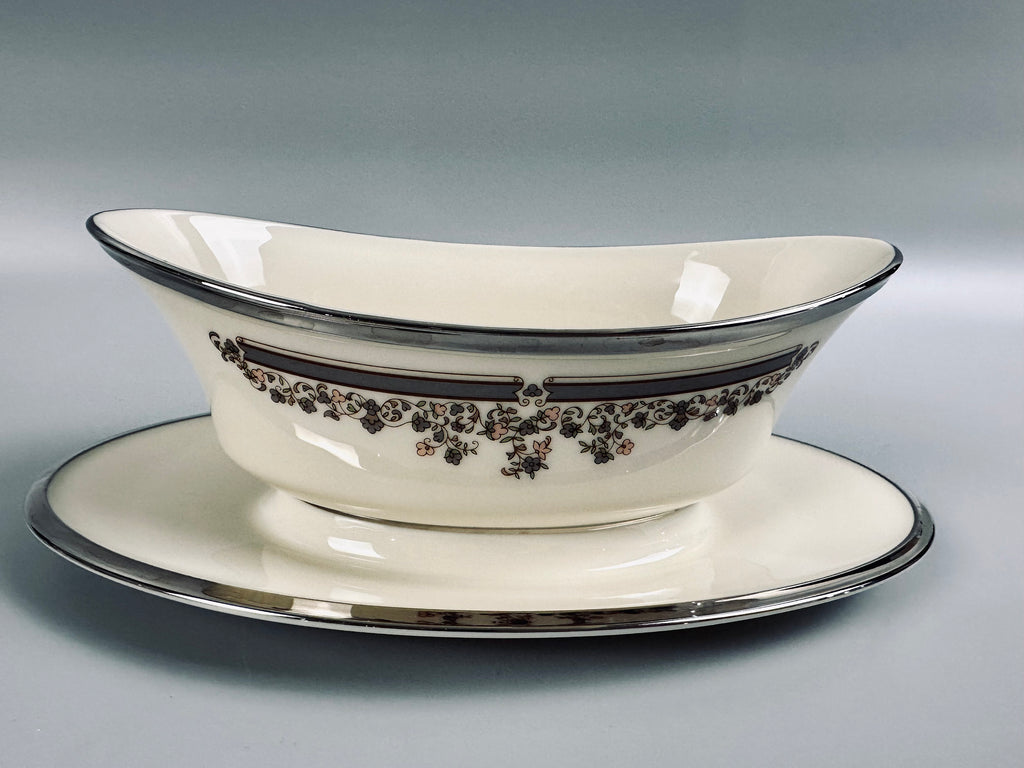 Lenox Lace Point Gravy Boat with Underplate